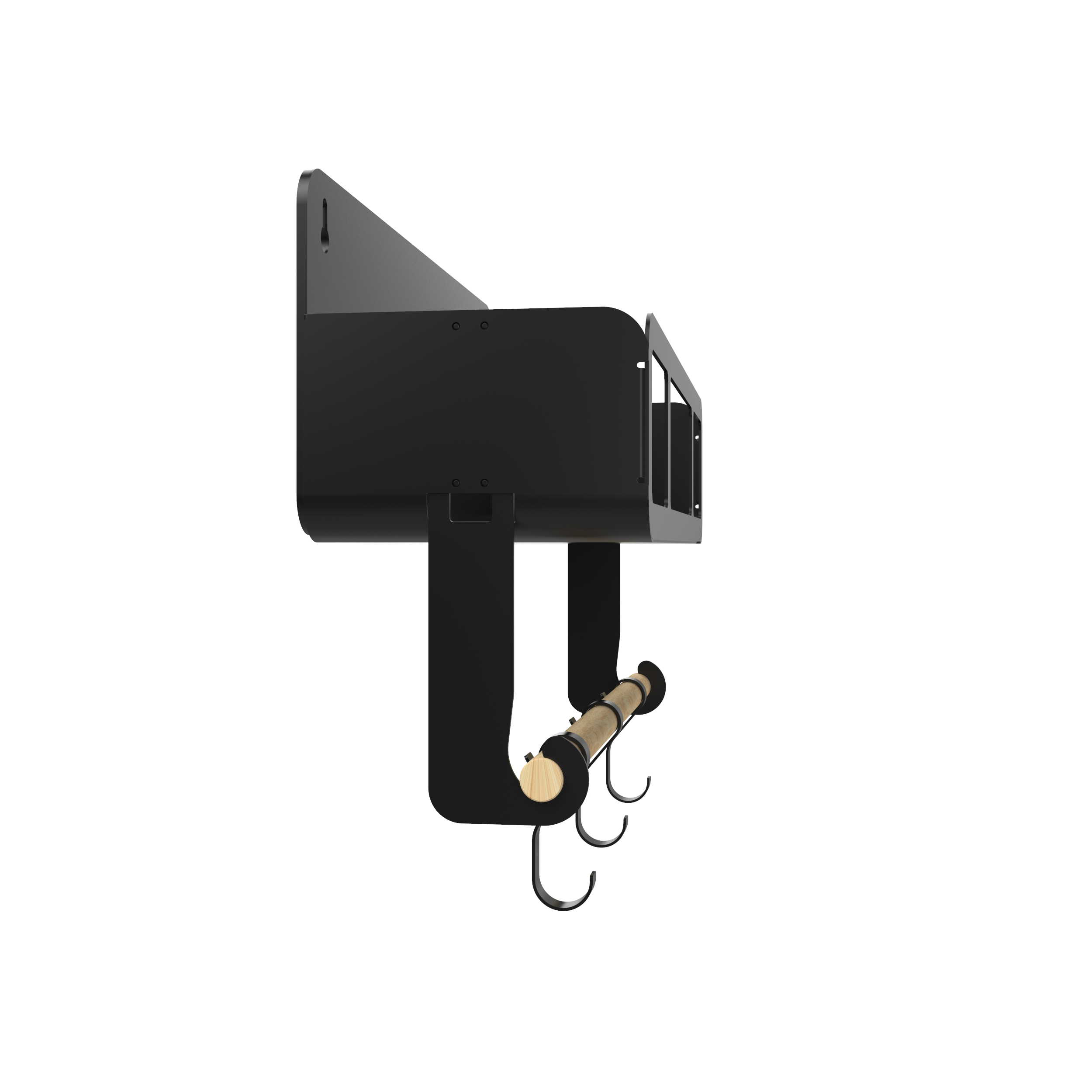 Black Hanging / Magnetic Rack System-Shelf W/Brackets