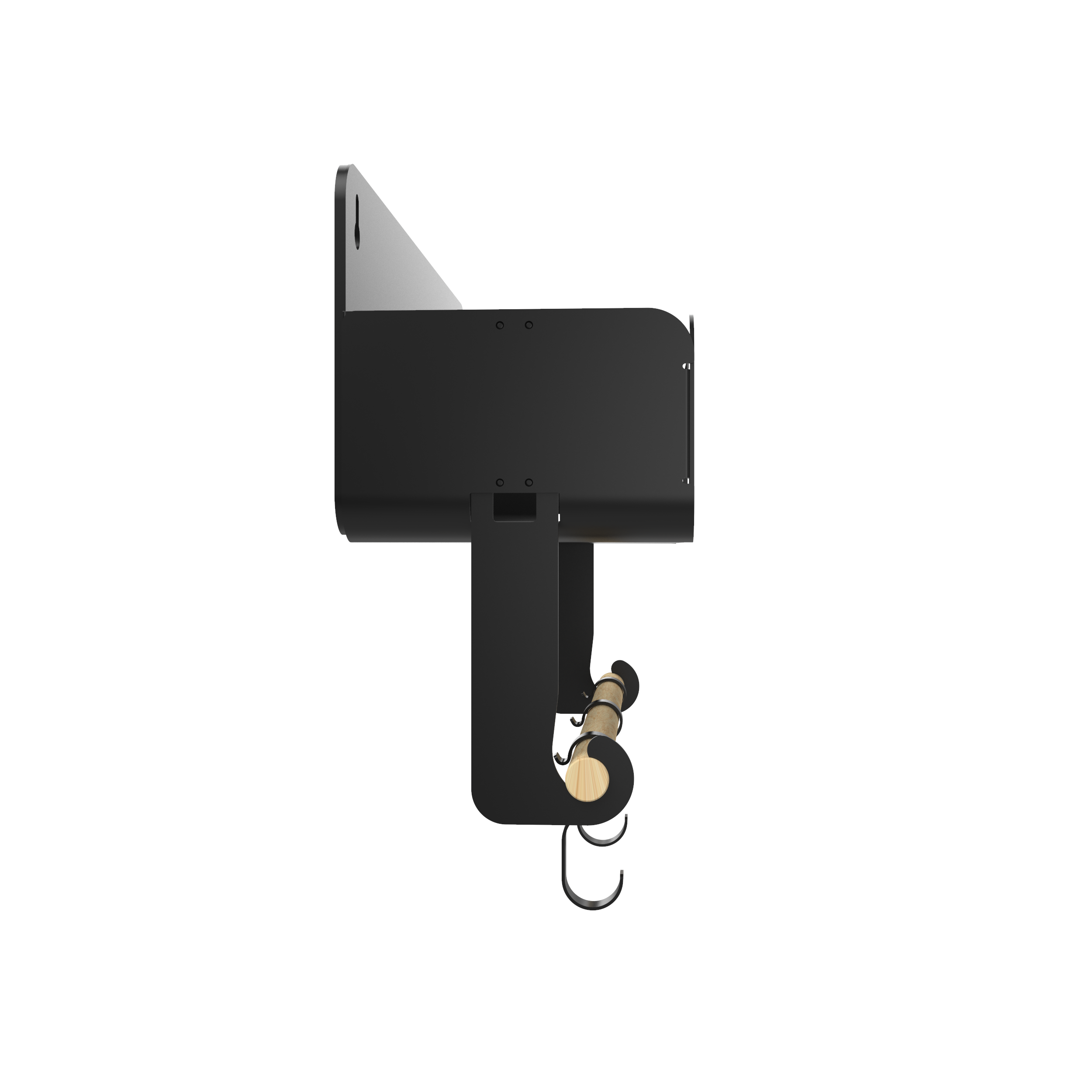 Black Hanging / Magnetic Rack System-Shelf W/Brackets