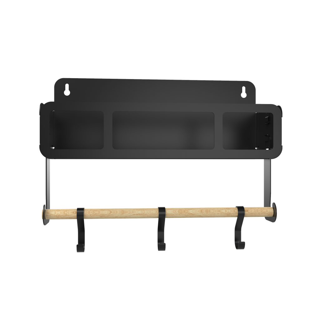 Black Hanging / Magnetic Rack System-Shelf W/Brackets
