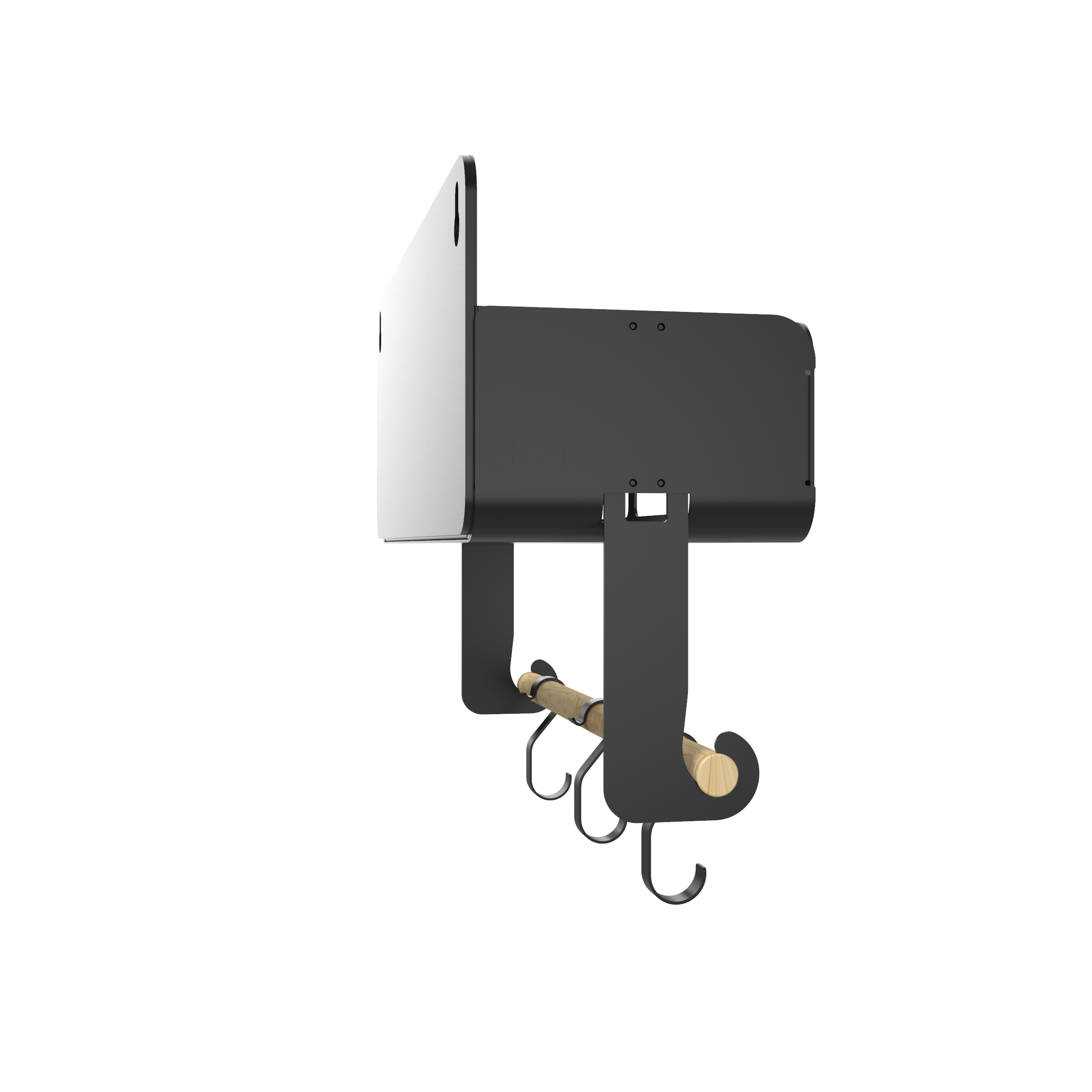 Black Hanging / Magnetic Rack System-Shelf W/Brackets