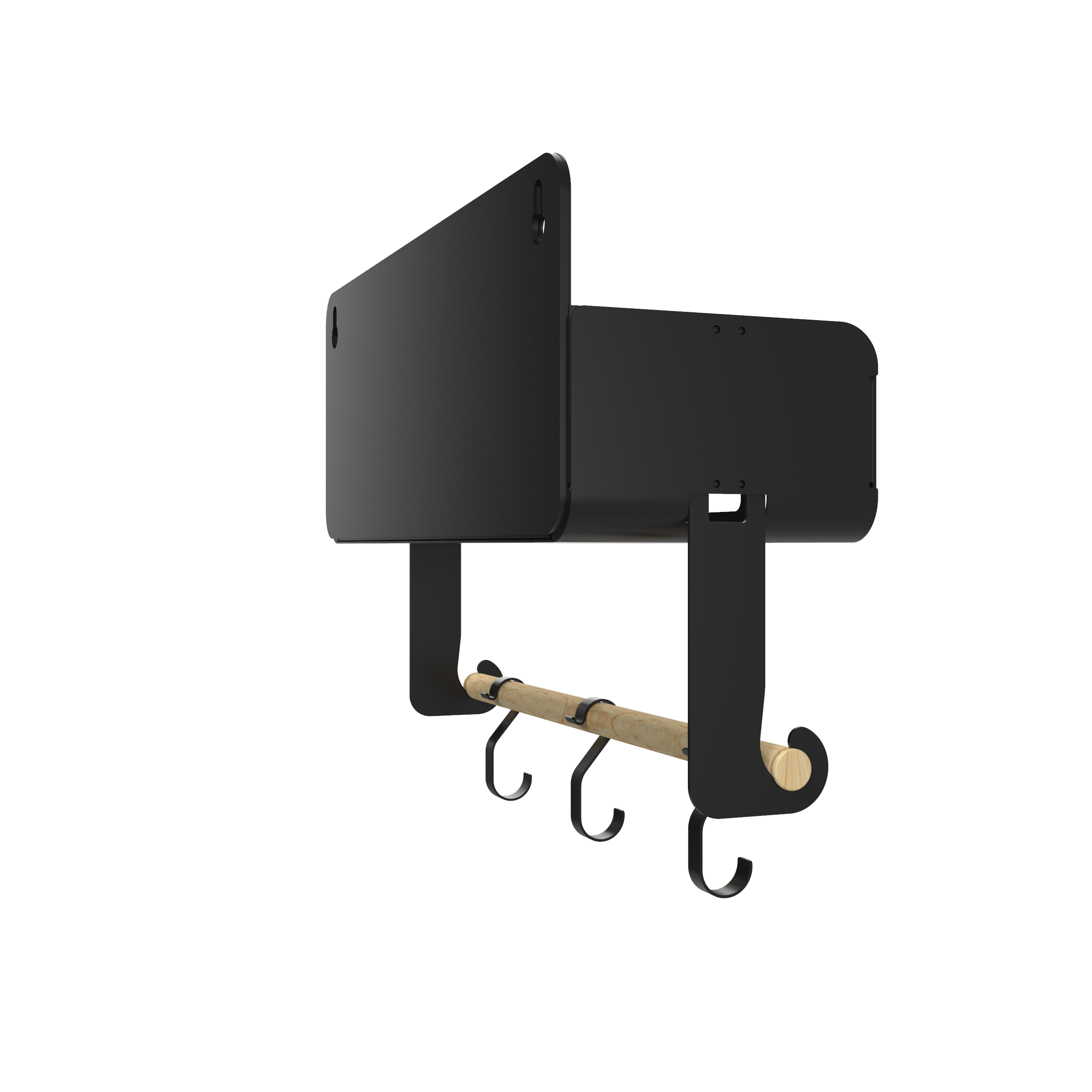 Black Hanging / Magnetic Rack System-Shelf W/Brackets