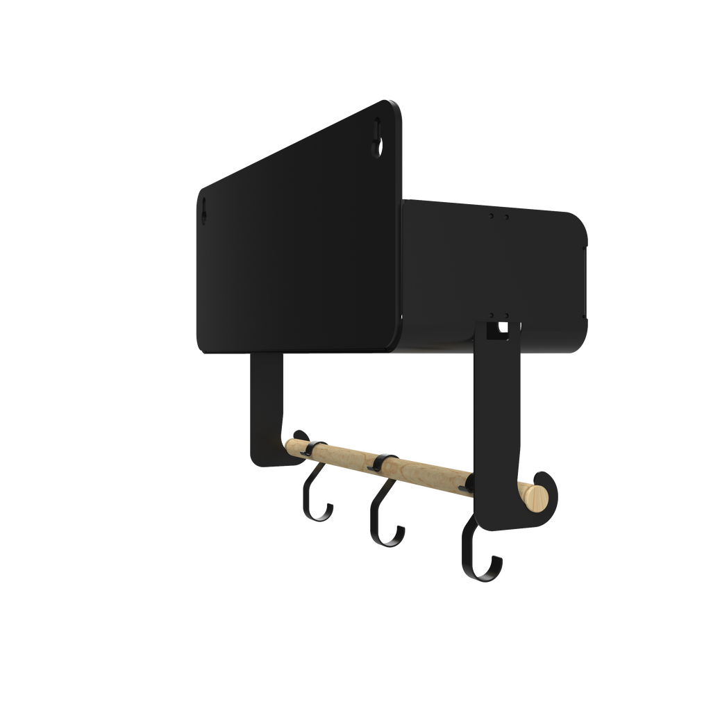Black Hanging / Magnetic Rack System-Shelf W/Brackets