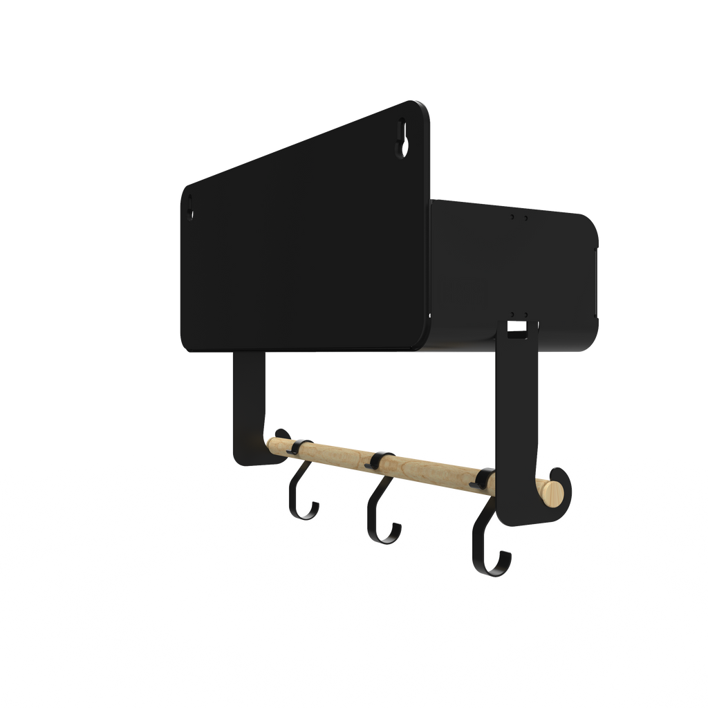 Black Hanging / Magnetic Rack System-Shelf W/Brackets