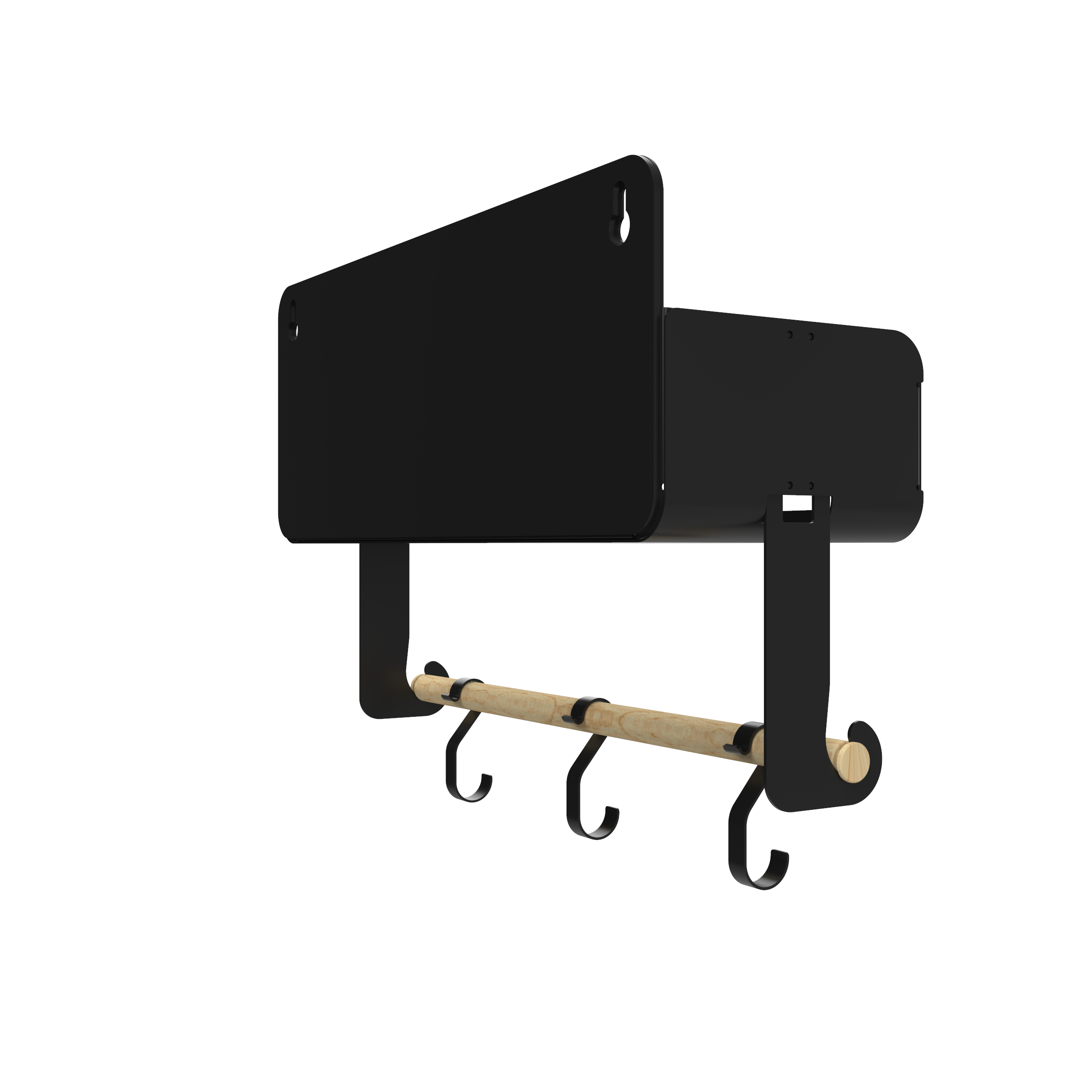Black Hanging / Magnetic Rack System-Shelf W/Brackets