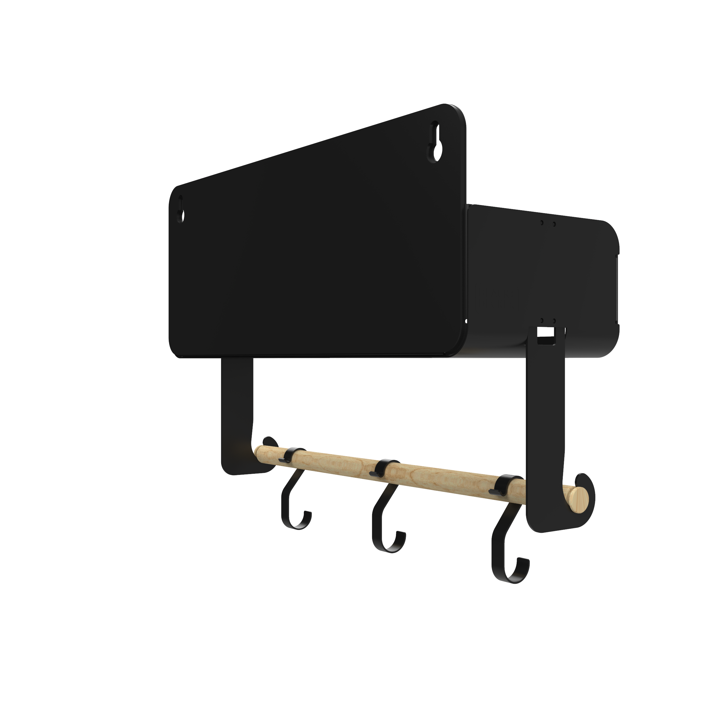 Black Hanging / Magnetic Rack System-Shelf W/Brackets