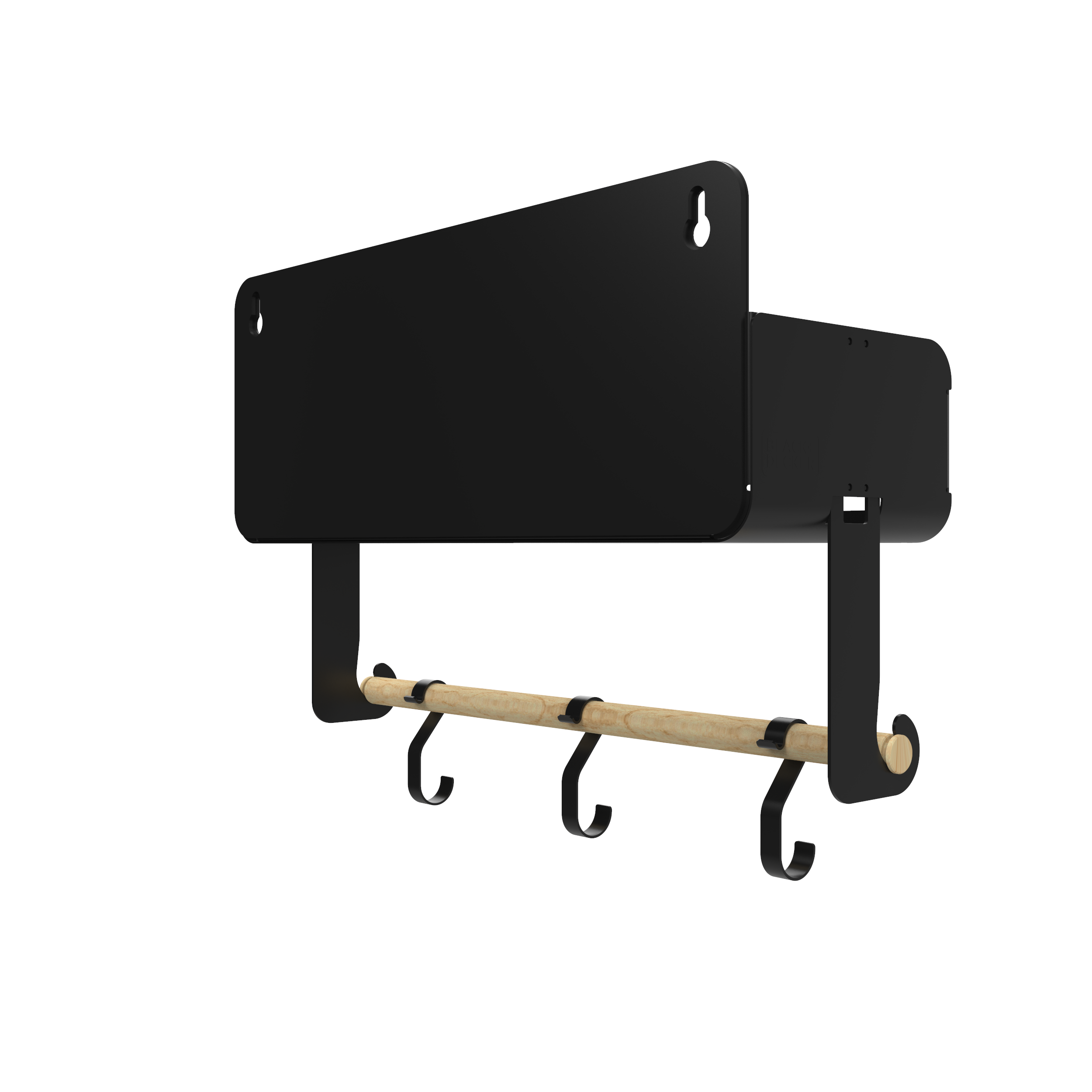 Black Hanging / Magnetic Rack System-Shelf W/Brackets