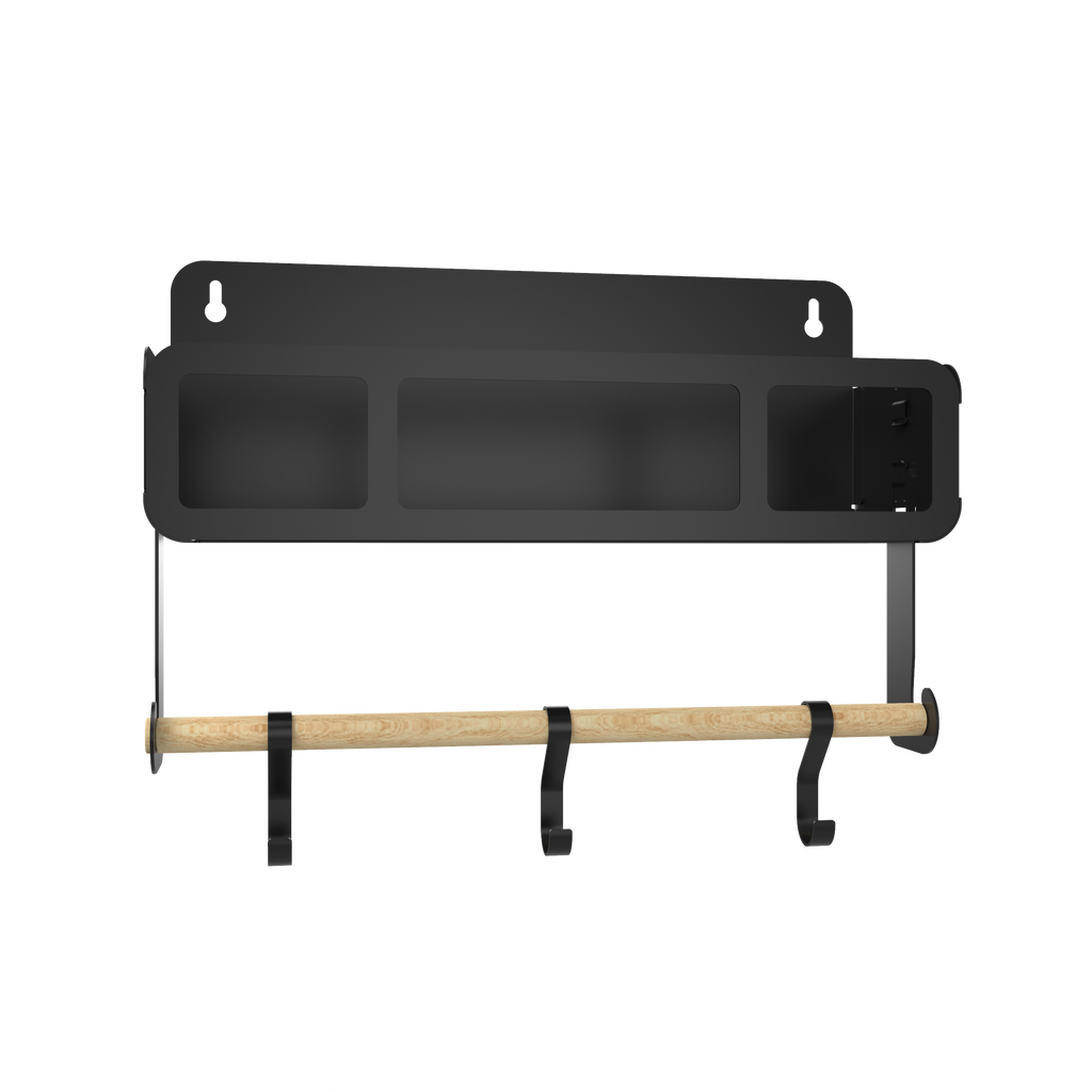 Black Hanging / Magnetic Rack System-Shelf W/Brackets