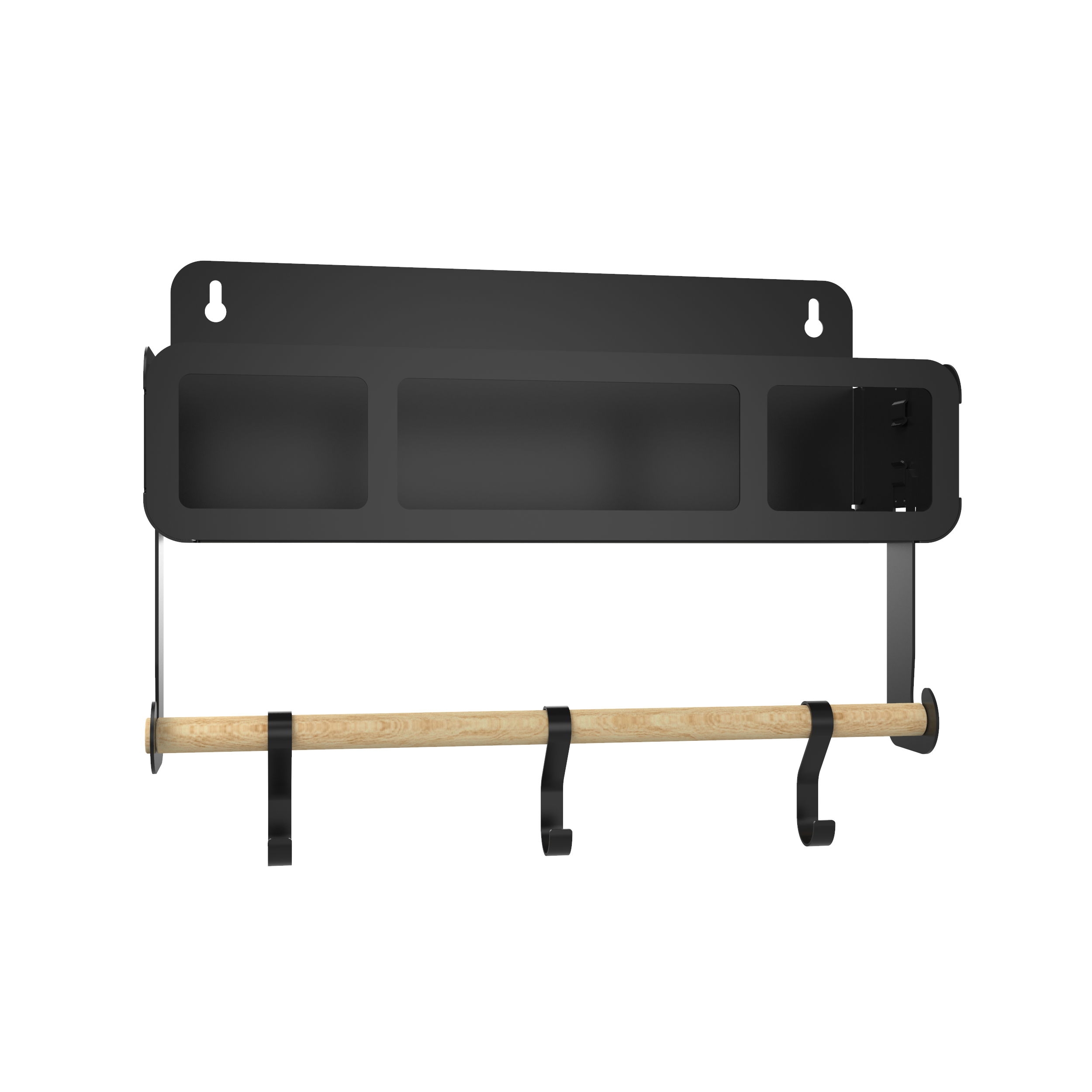 Black Hanging / Magnetic Rack System-Shelf W/Brackets