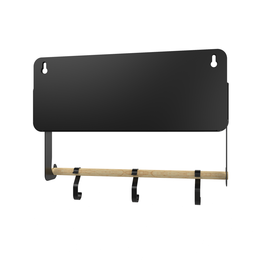 Black Hanging / Magnetic Rack System-Shelf W/Brackets