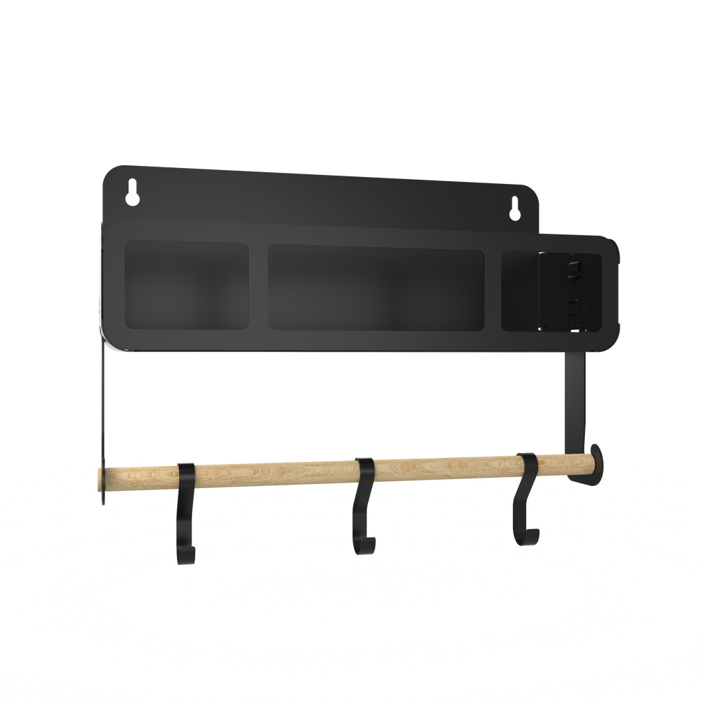 Black Hanging / Magnetic Rack System-Shelf W/Brackets
