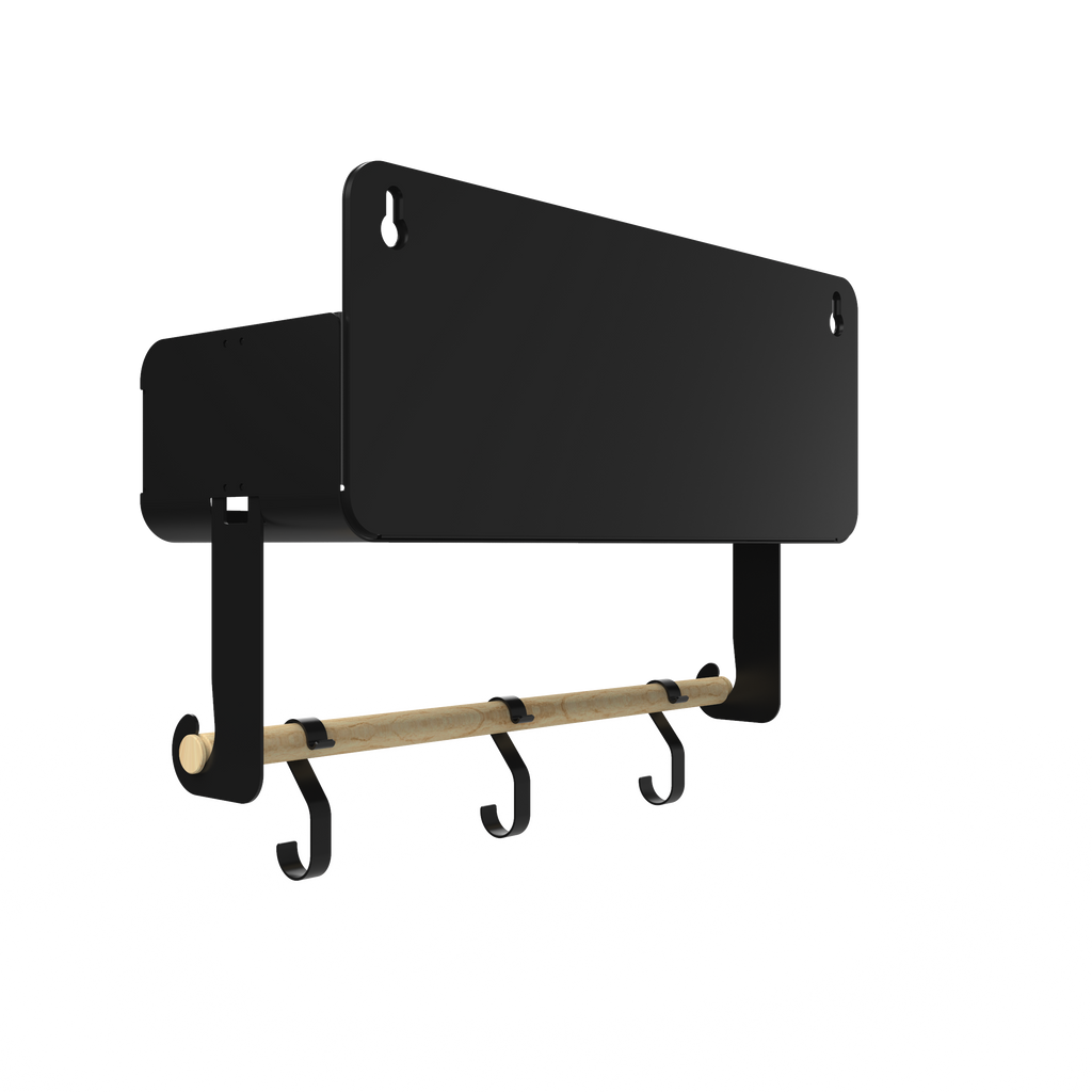 Black Hanging / Magnetic Rack System-Shelf W/Brackets