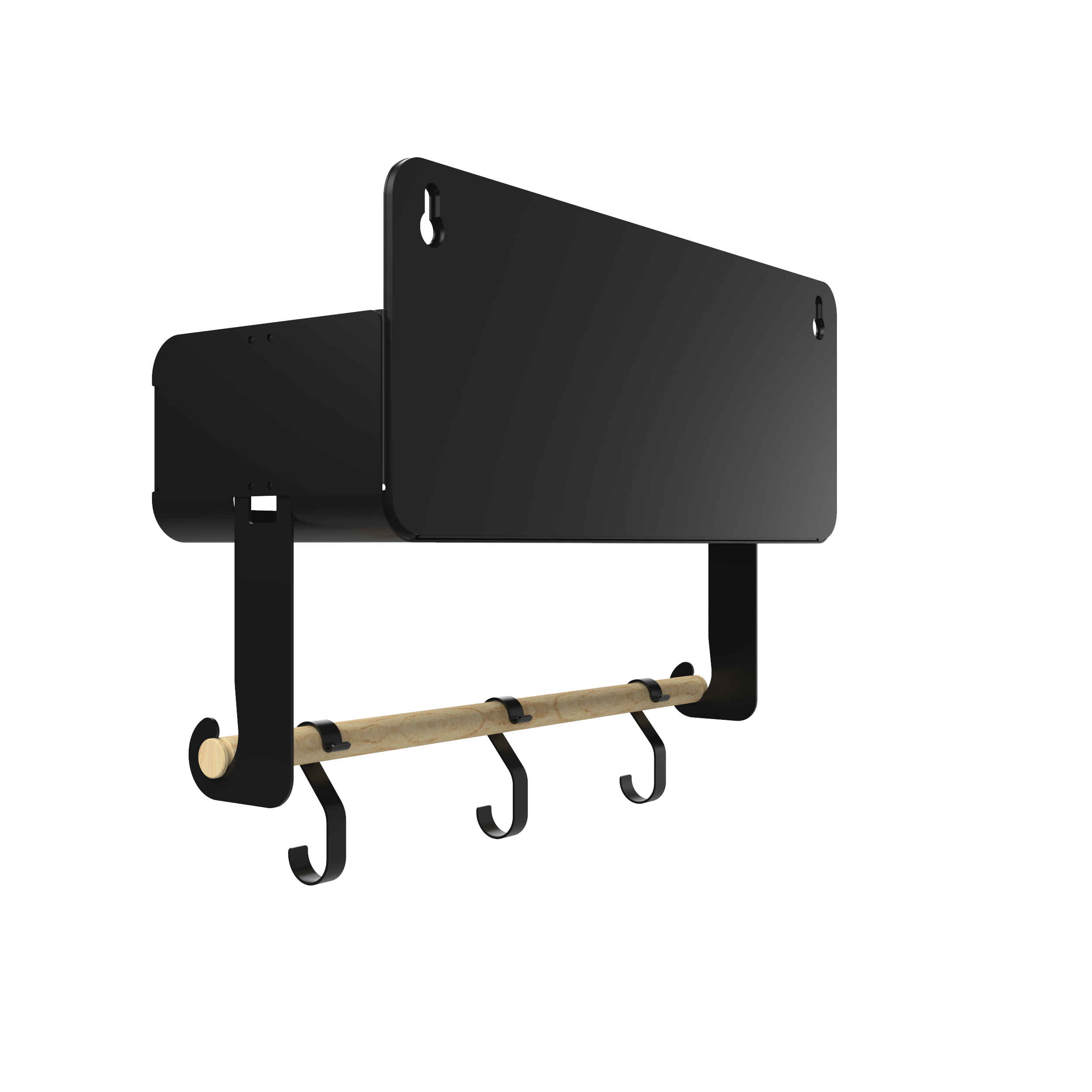 Black Hanging / Magnetic Rack System-Shelf W/Brackets