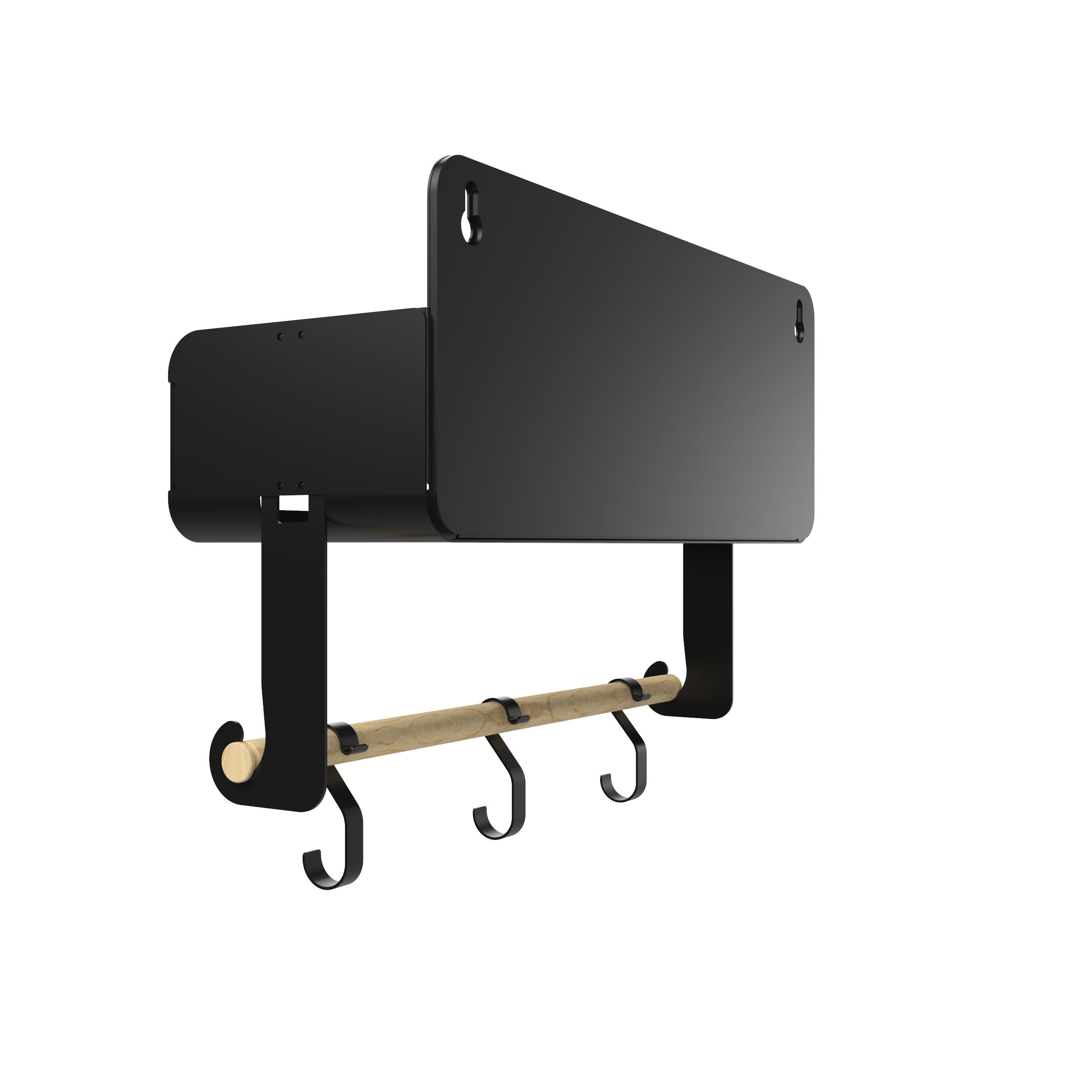 Black Hanging / Magnetic Rack System-Shelf W/Brackets