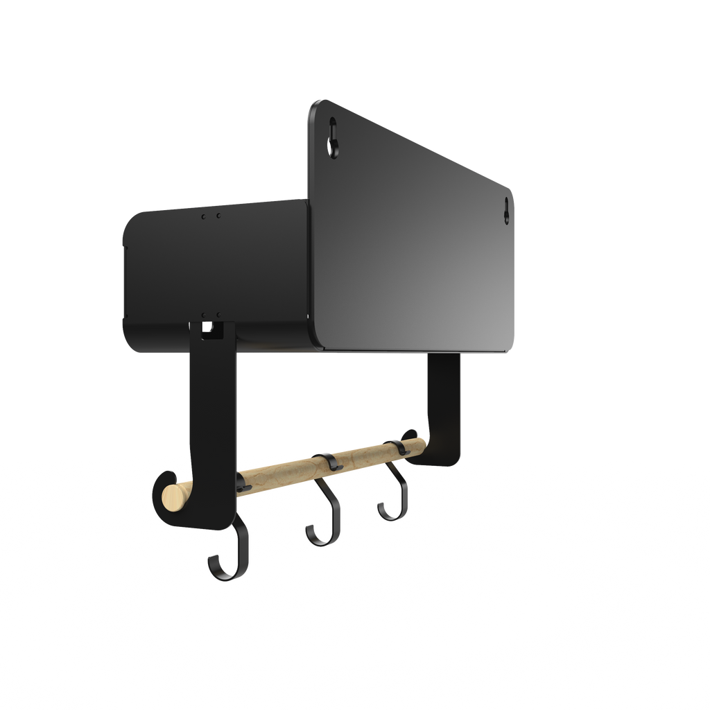 Black Hanging / Magnetic Rack System-Shelf W/Brackets