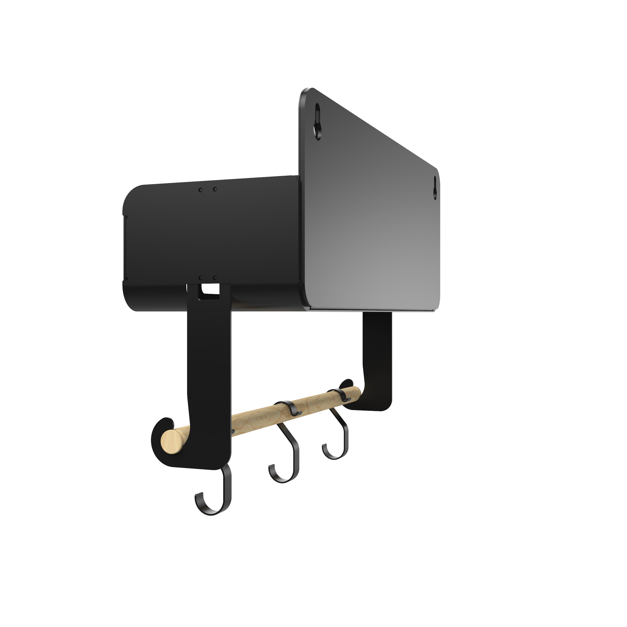 Black Hanging / Magnetic Rack System-Shelf W/Brackets