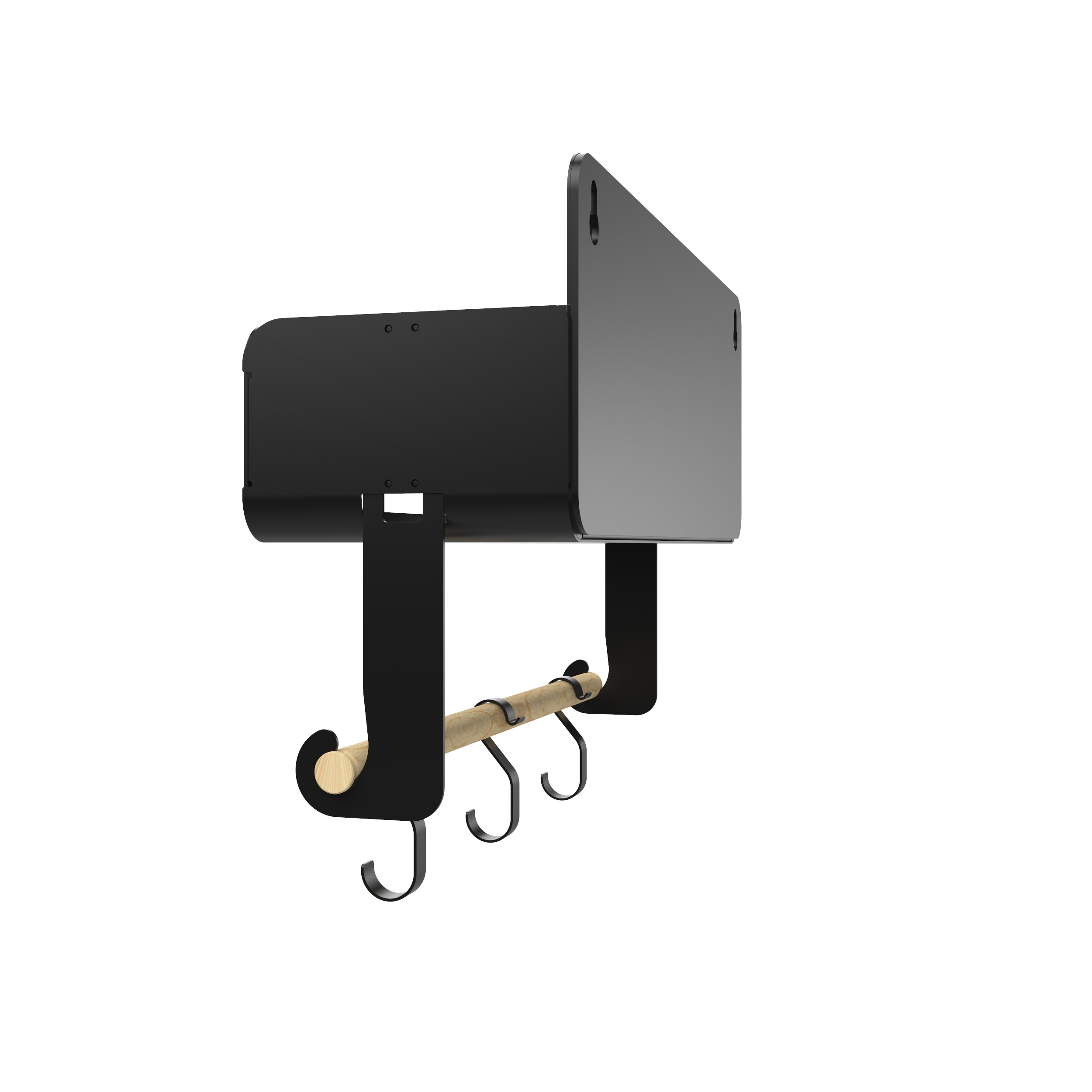Black Hanging / Magnetic Rack System-Shelf W/Brackets