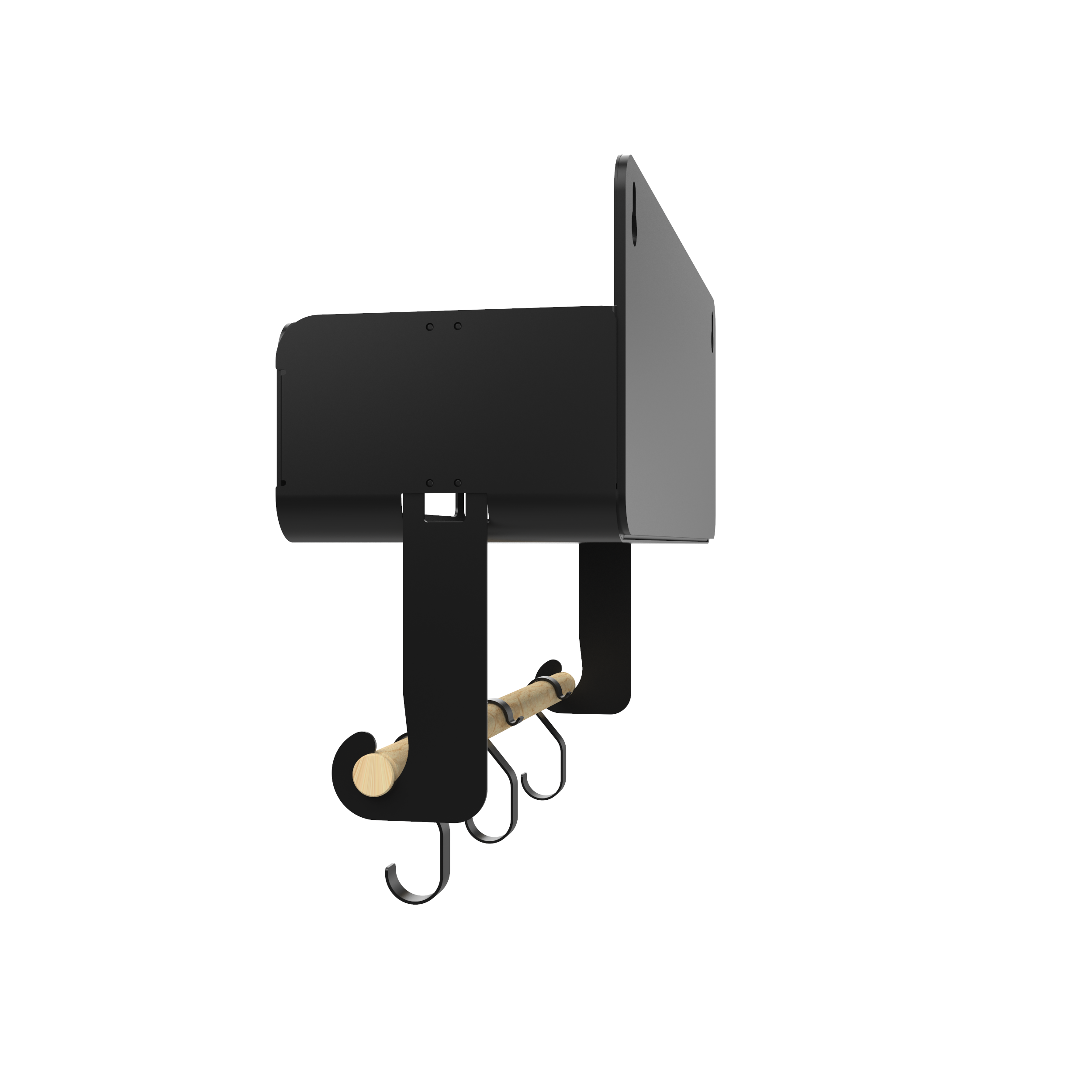 Black Hanging / Magnetic Rack System-Shelf W/Brackets