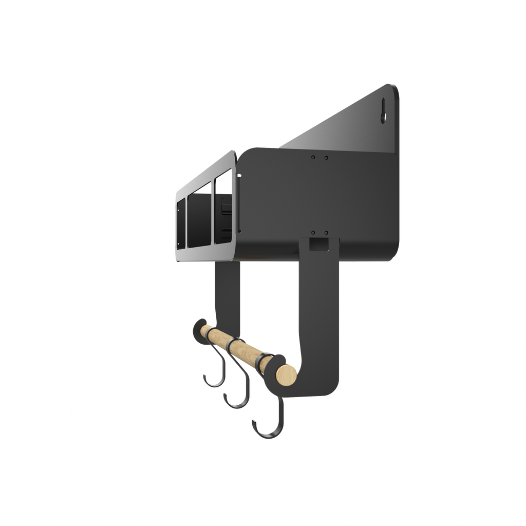 Black Hanging / Magnetic Rack System-Shelf W/Brackets