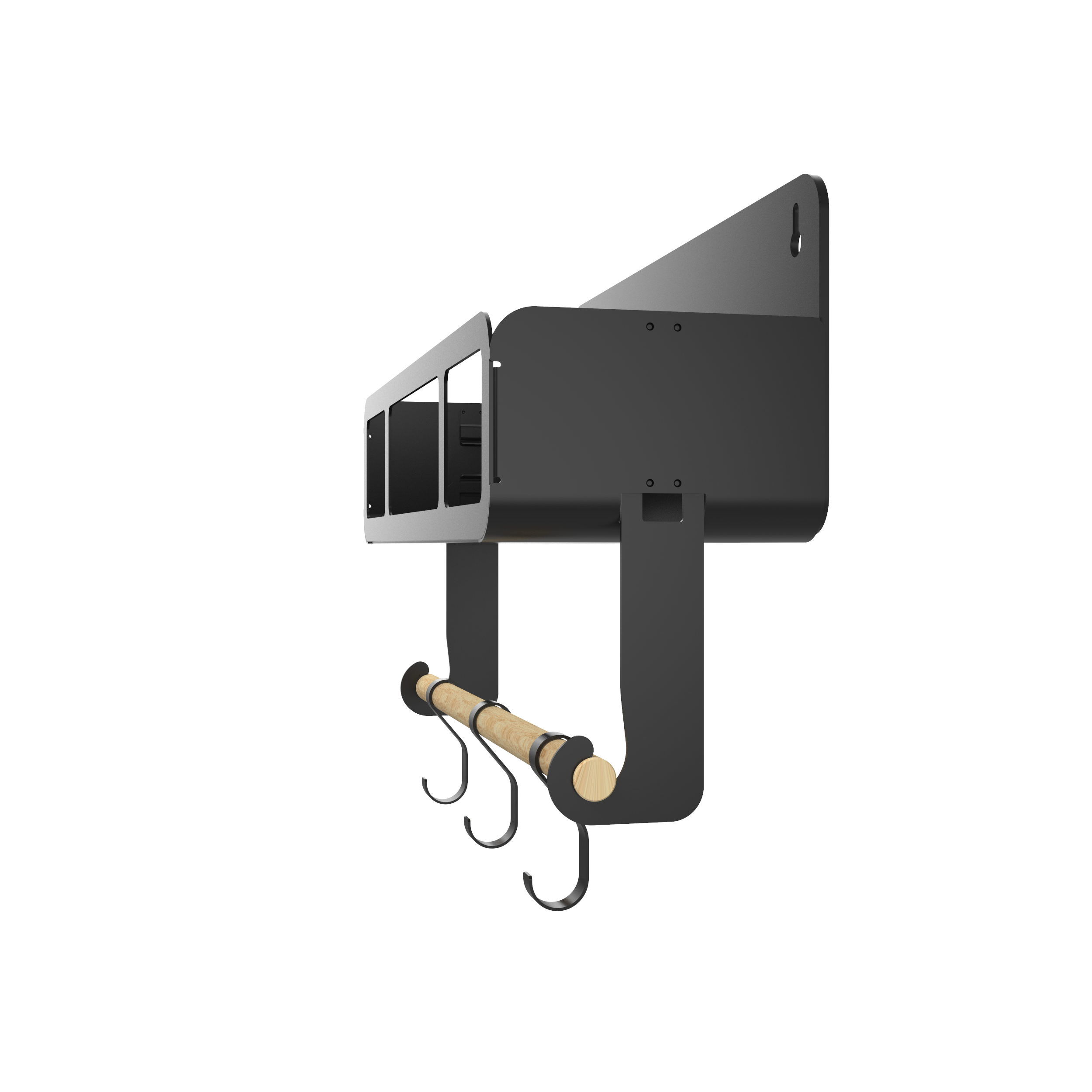Black Hanging / Magnetic Rack System-Shelf W/Brackets