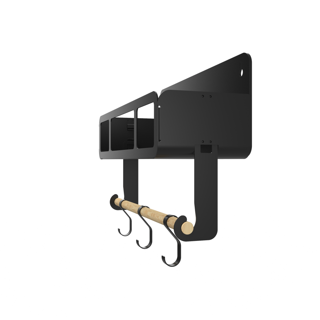 Black Hanging / Magnetic Rack System-Shelf W/Brackets