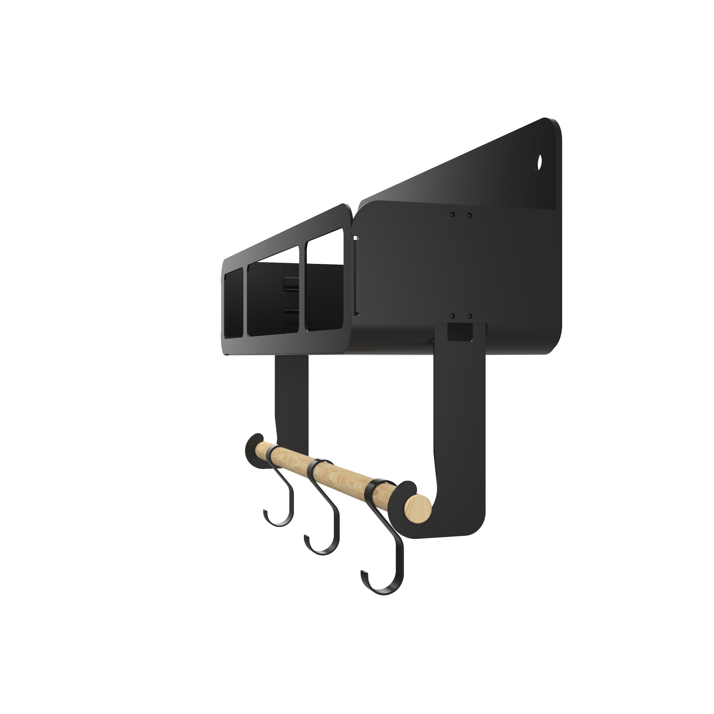 Black Hanging / Magnetic Rack System-Shelf W/Brackets
