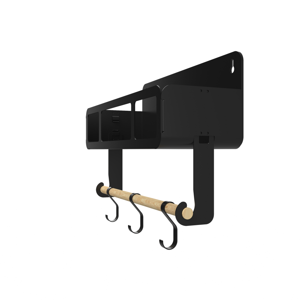 Black Hanging / Magnetic Rack System-Shelf W/Brackets