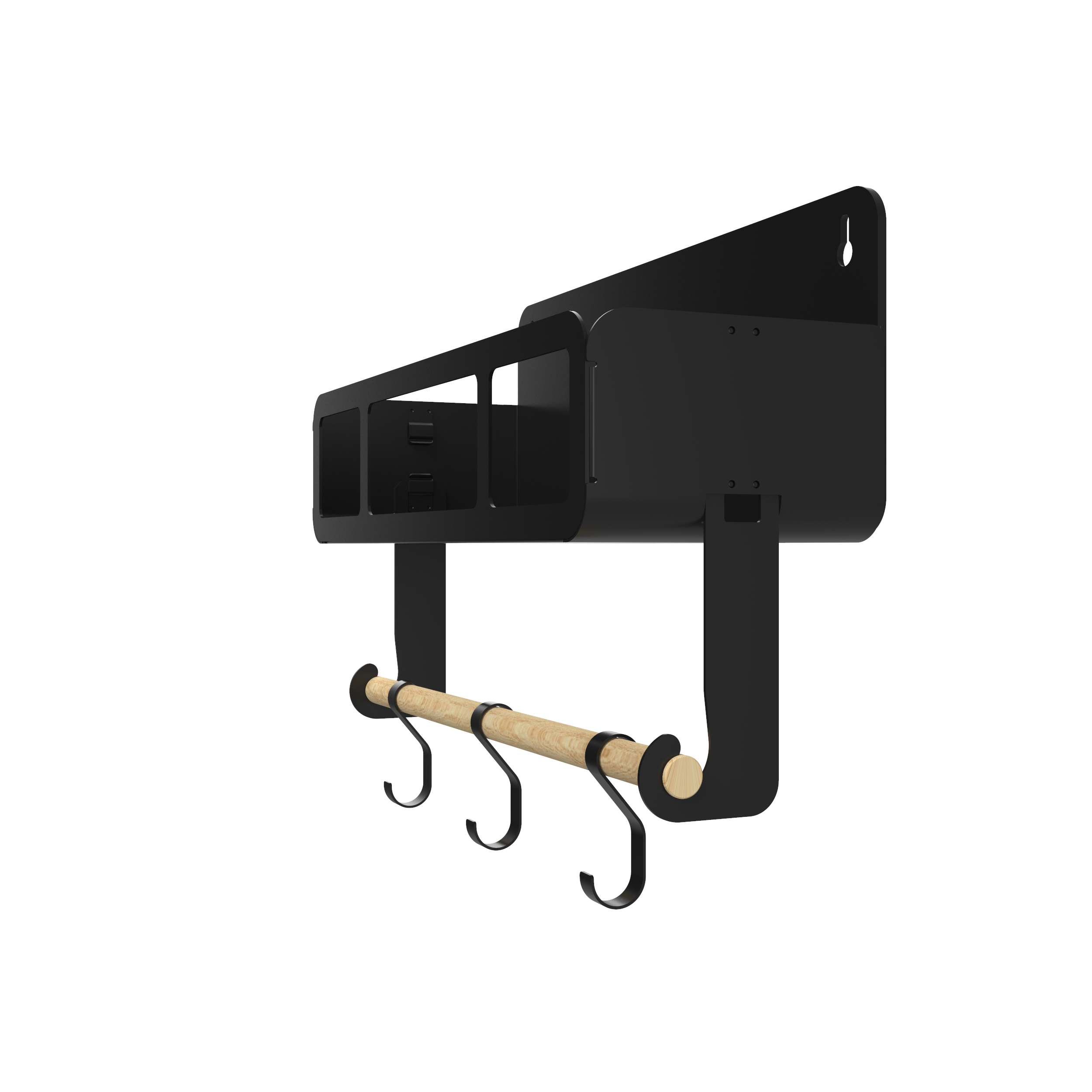 Black Hanging / Magnetic Rack System-Shelf W/Brackets