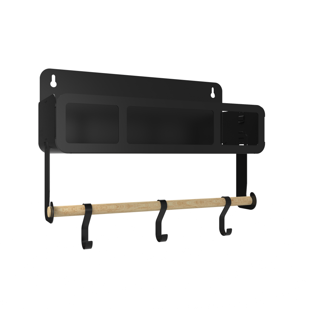 Black Hanging / Magnetic Rack System-Shelf W/Brackets