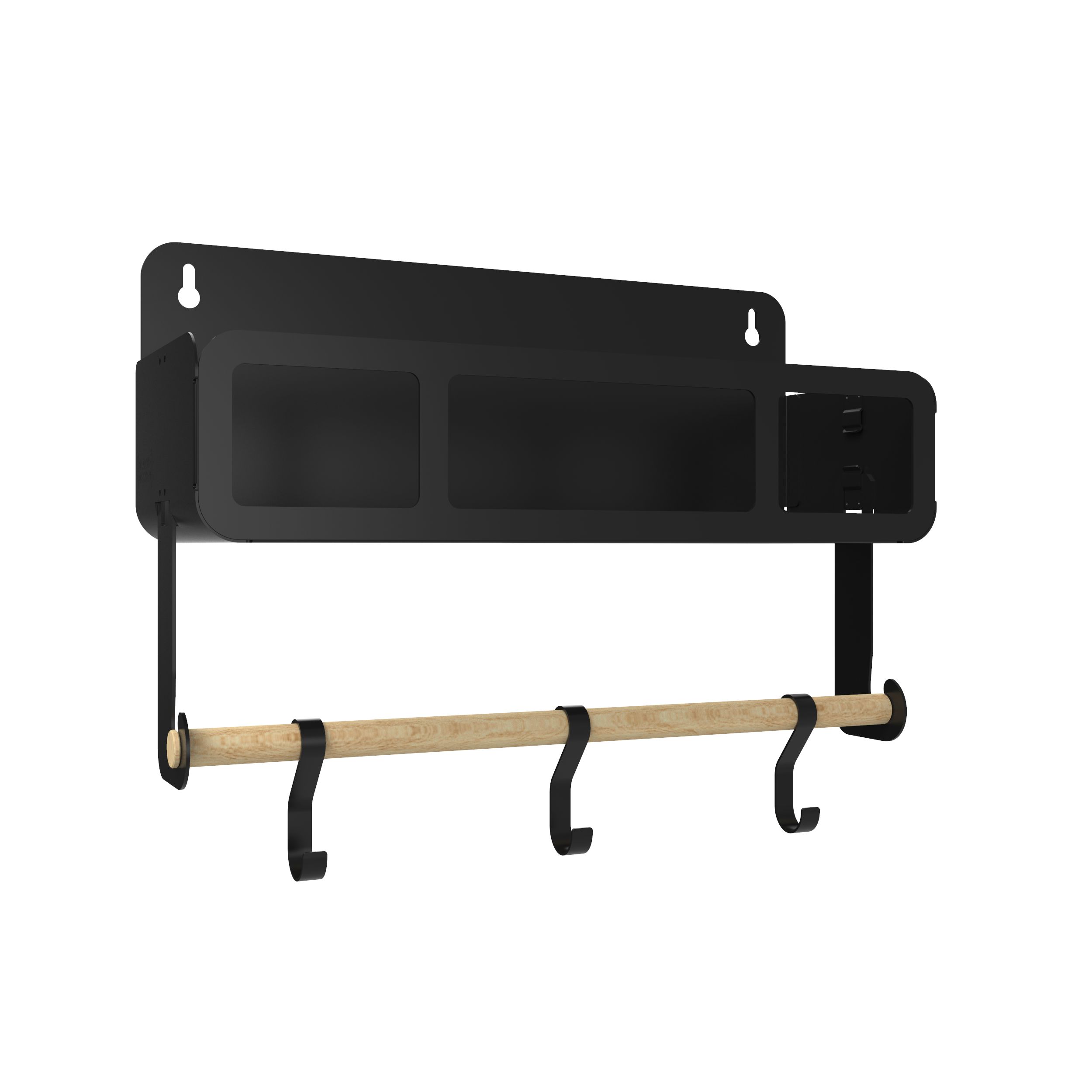 Black Hanging / Magnetic Rack System-Shelf W/Brackets