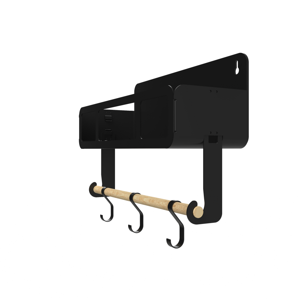 Black Hanging / Magnetic Rack System-Shelf W/Brackets