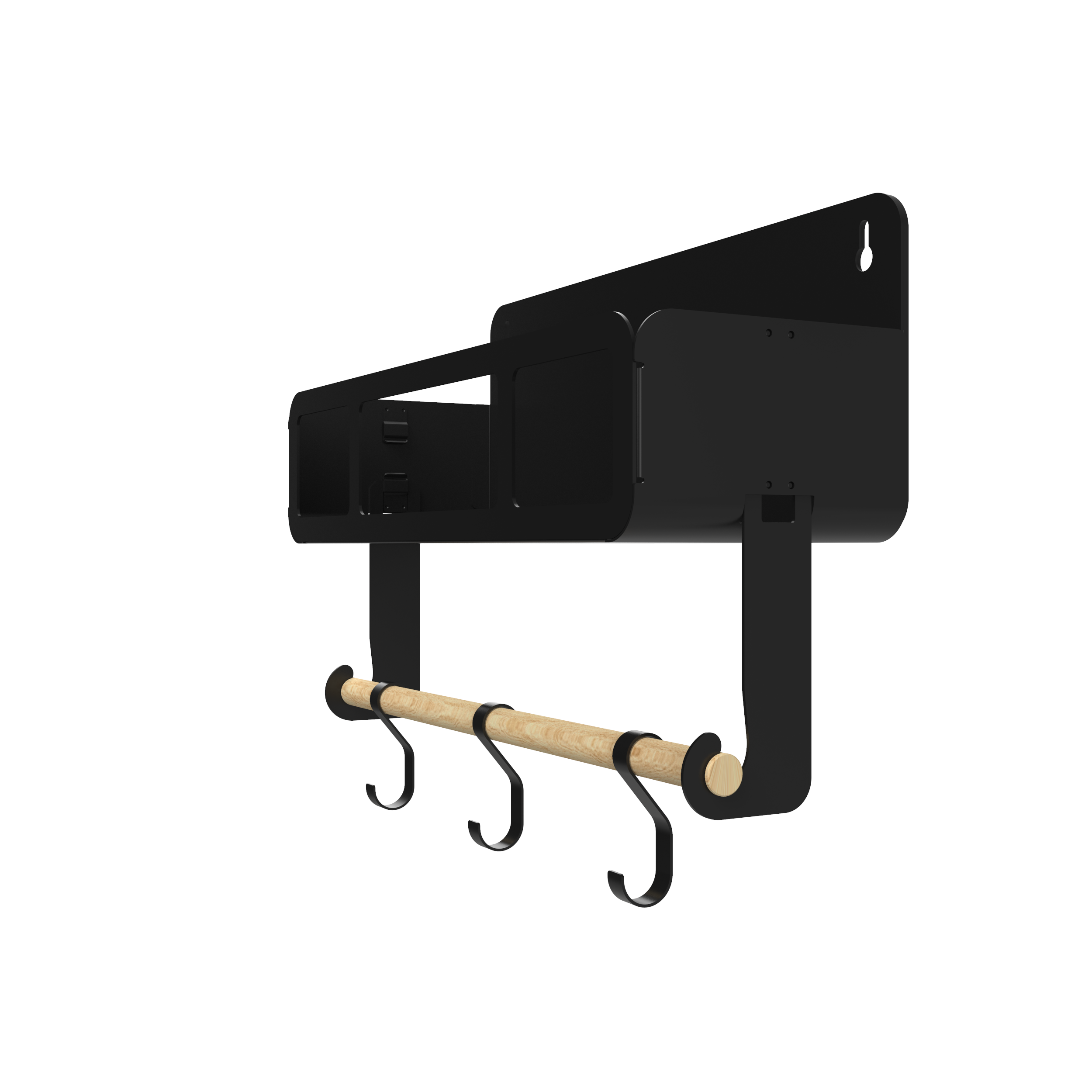 Black Hanging / Magnetic Rack System-Shelf W/Brackets