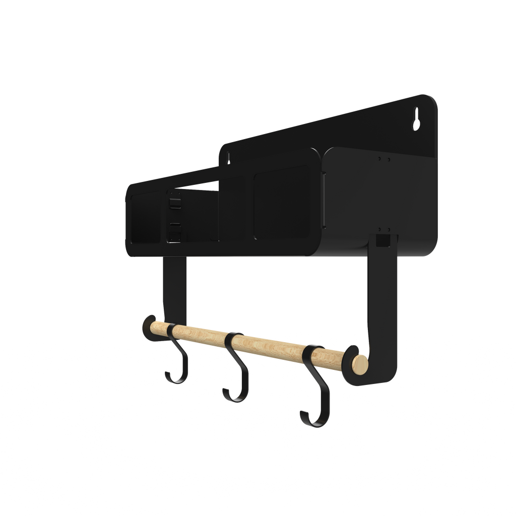 Black Hanging / Magnetic Rack System-Shelf W/Brackets