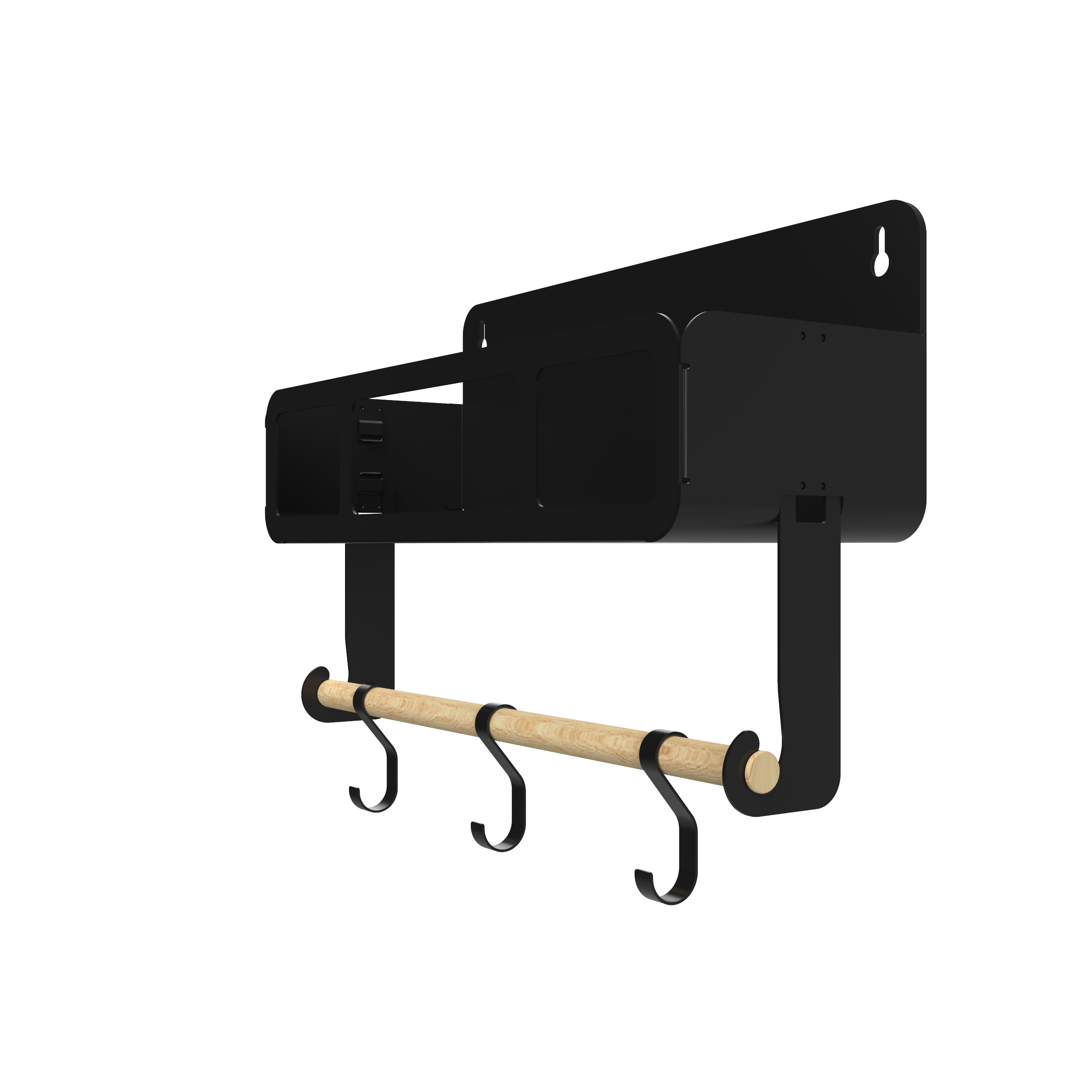 Black Hanging / Magnetic Rack System-Shelf W/Brackets