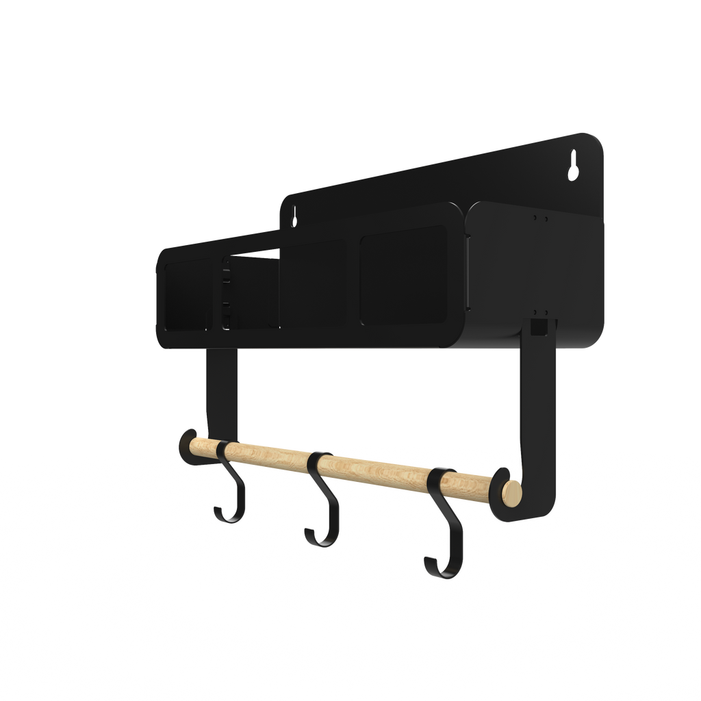Black Hanging / Magnetic Rack System-Shelf W/Brackets