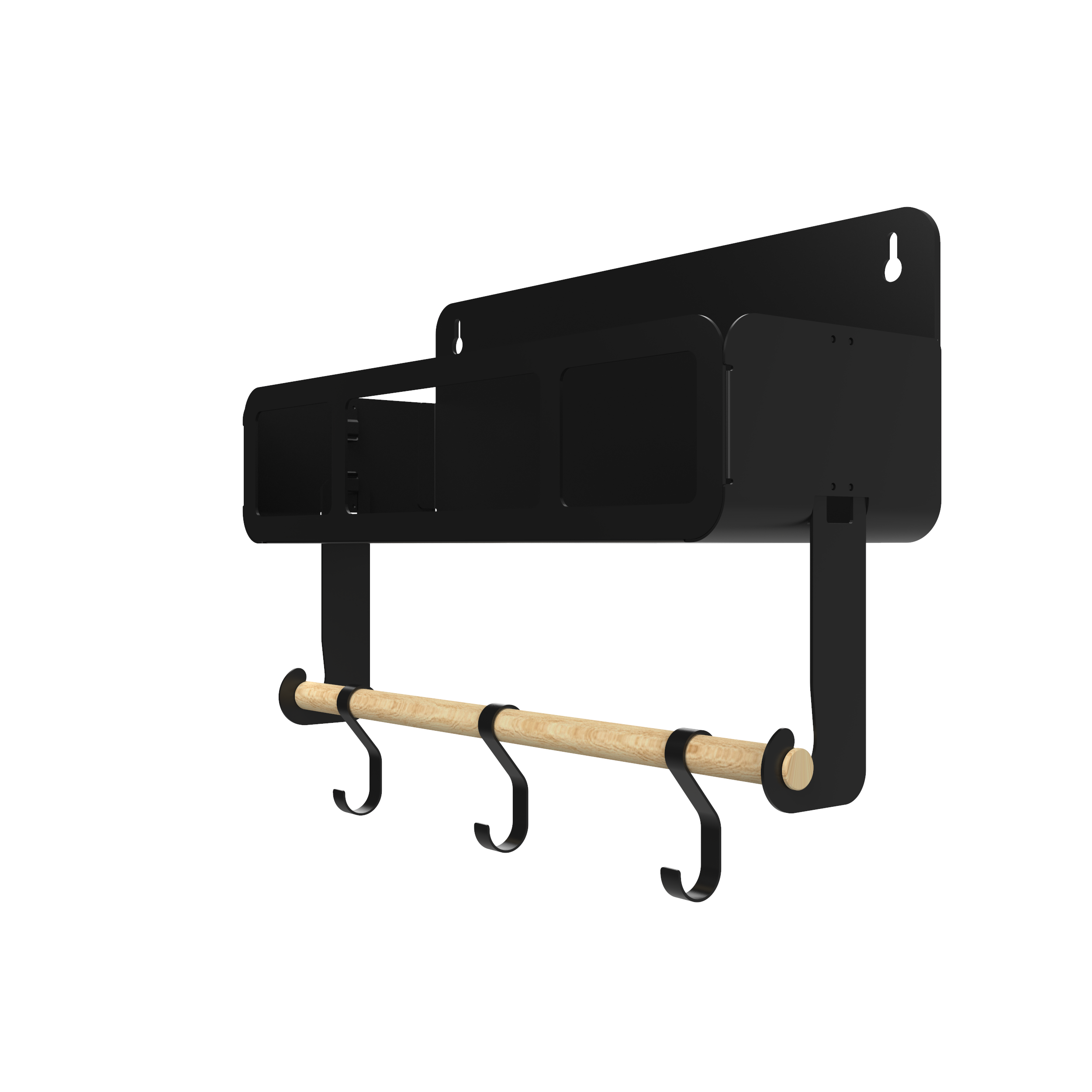 Black Hanging / Magnetic Rack System-Shelf W/Brackets