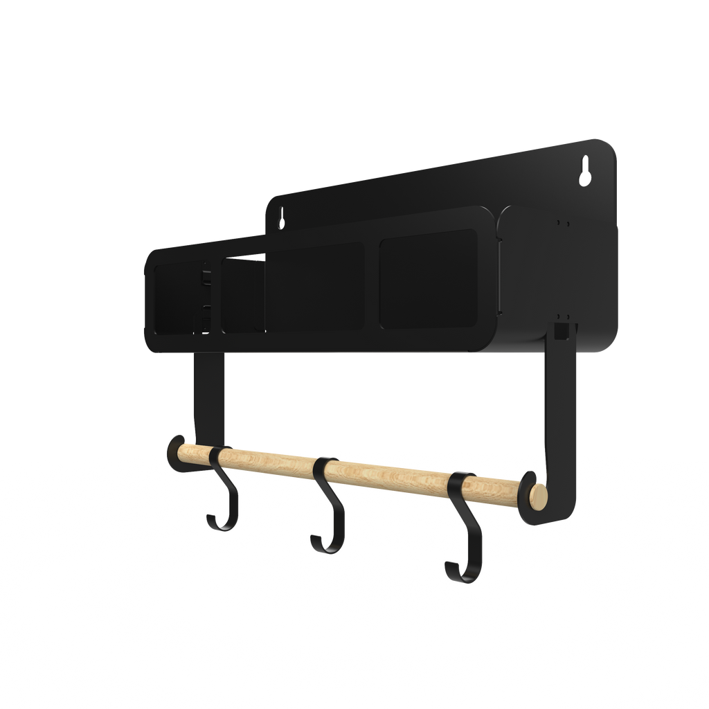 Black Hanging / Magnetic Rack System-Shelf W/Brackets