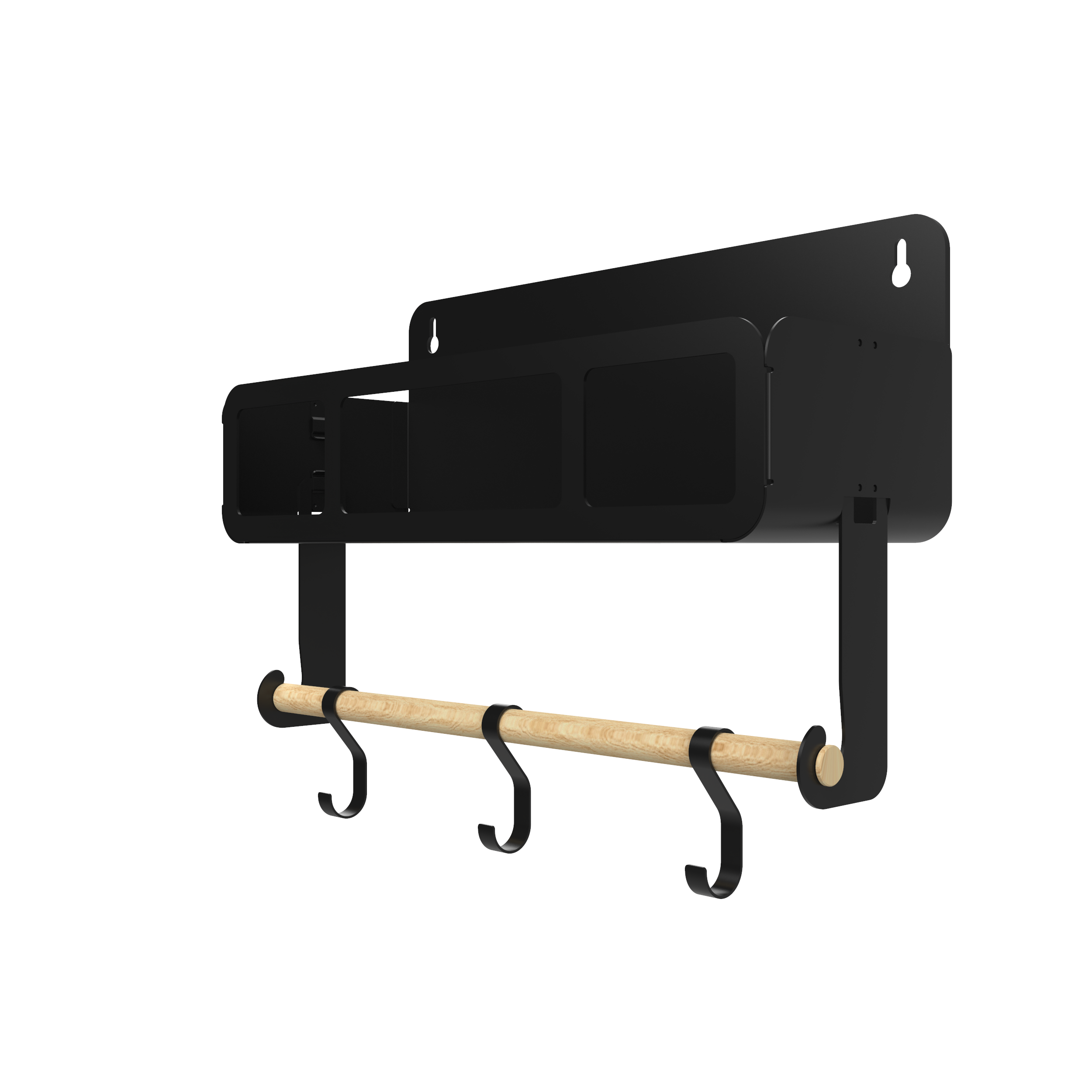 Black Hanging / Magnetic Rack System-Shelf W/Brackets