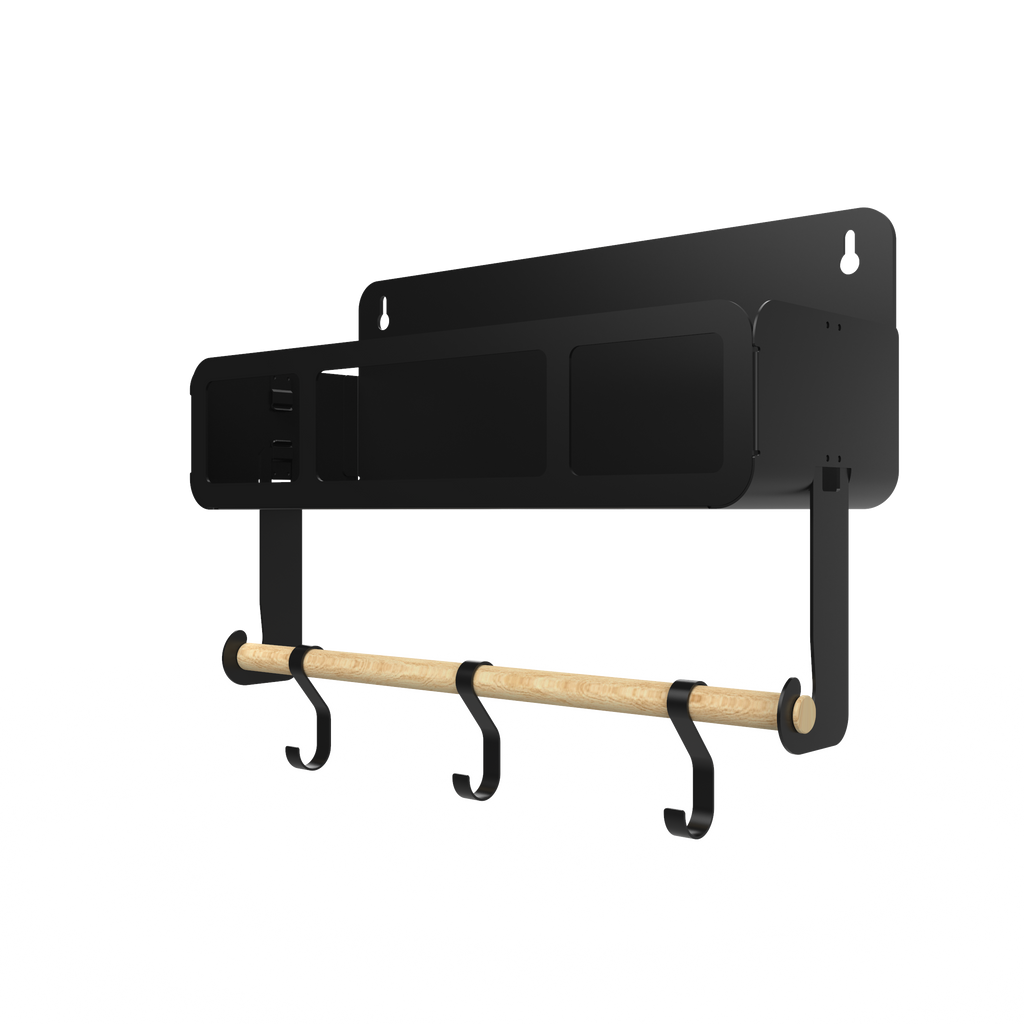 Black Hanging / Magnetic Rack System-Shelf W/Brackets
