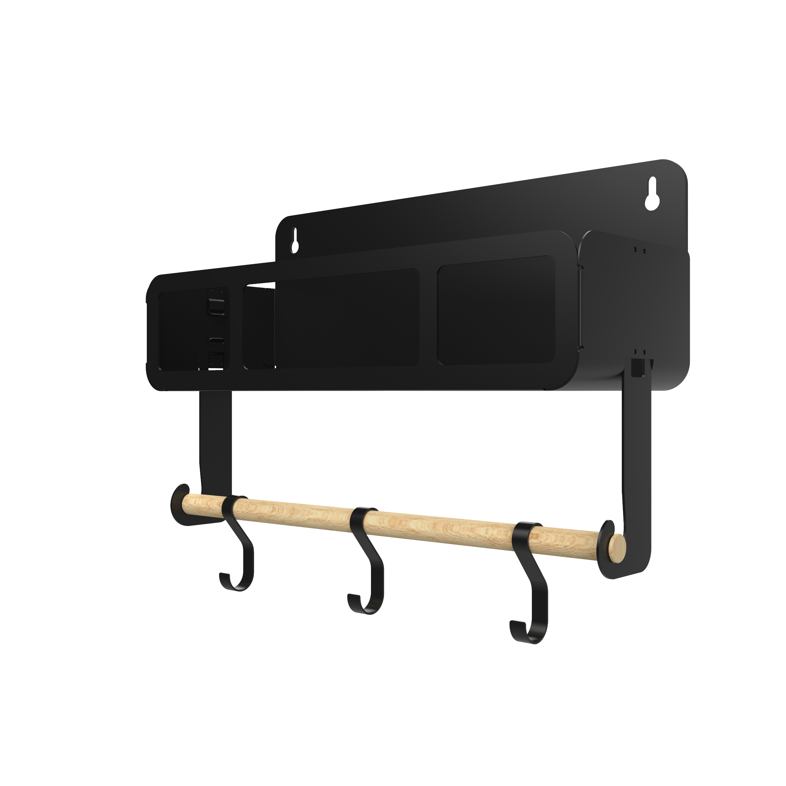 Black Hanging / Magnetic Rack System-Shelf W/Brackets