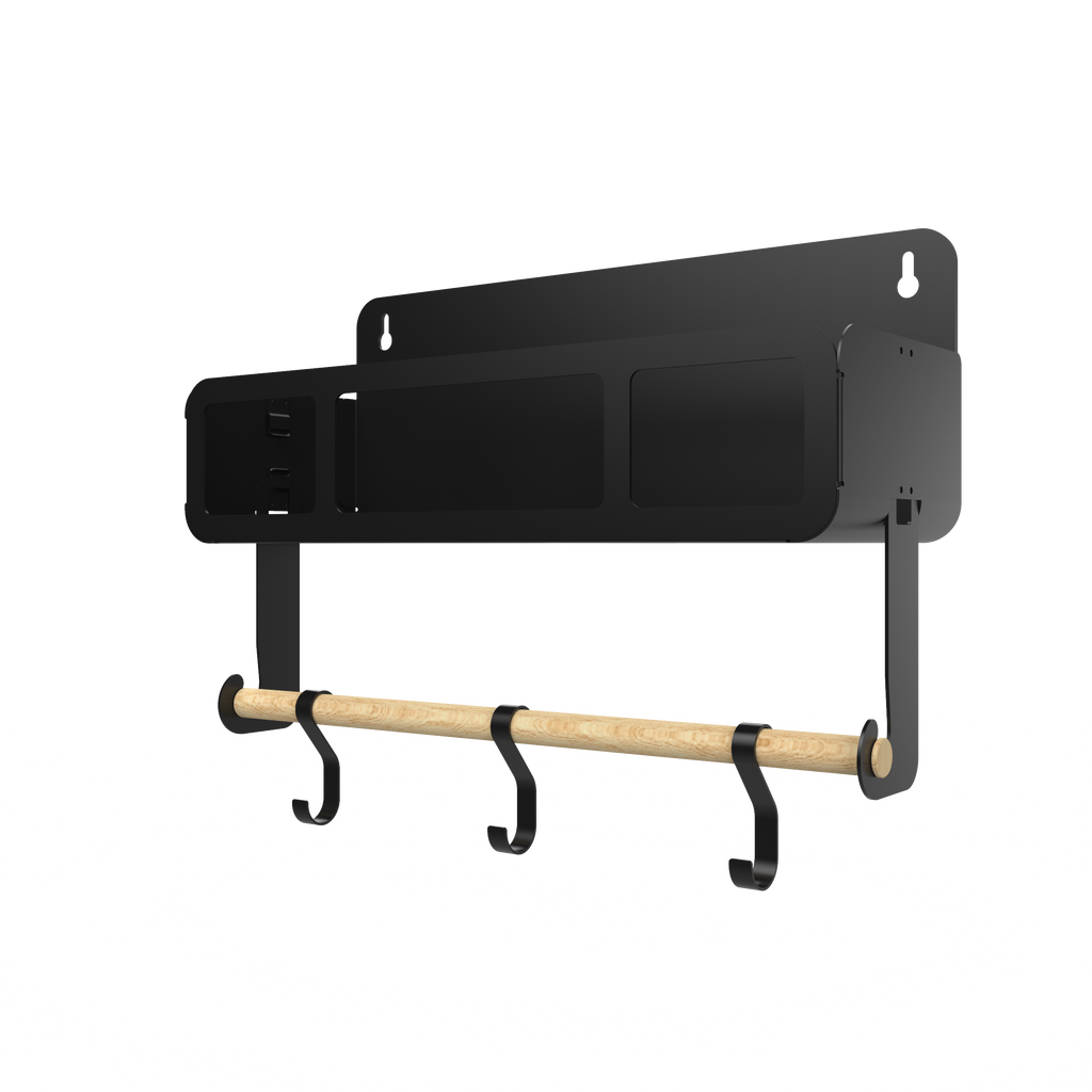 Black Hanging / Magnetic Rack System-Shelf W/Brackets