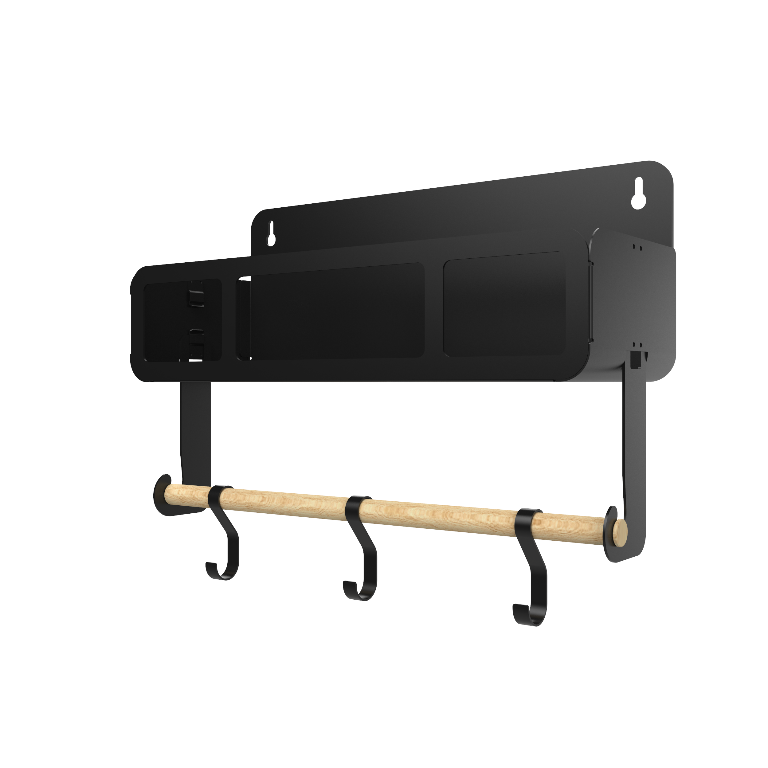 Black Hanging / Magnetic Rack System-Shelf W/Brackets