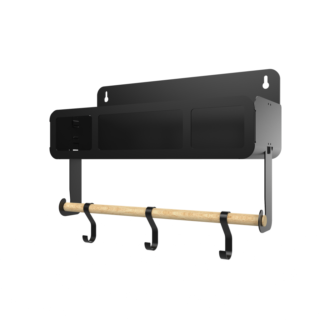 Black Hanging / Magnetic Rack System-Shelf W/Brackets