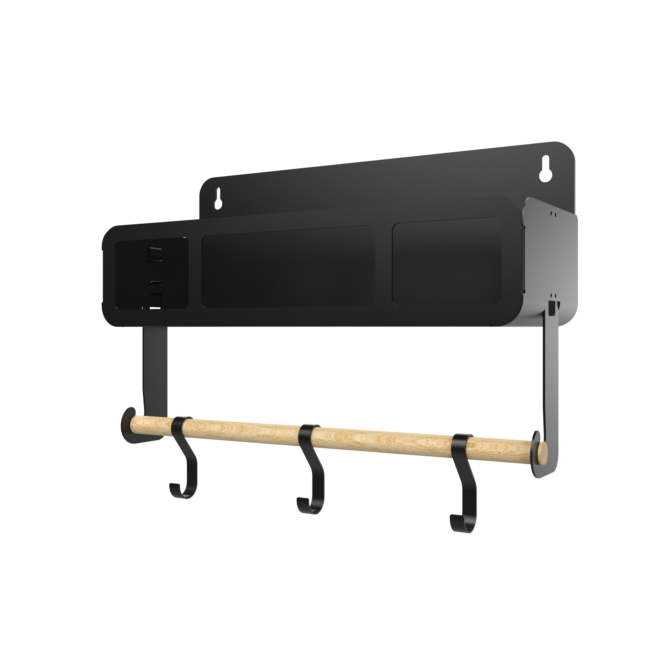 Black Hanging / Magnetic Rack System-Shelf W/Brackets