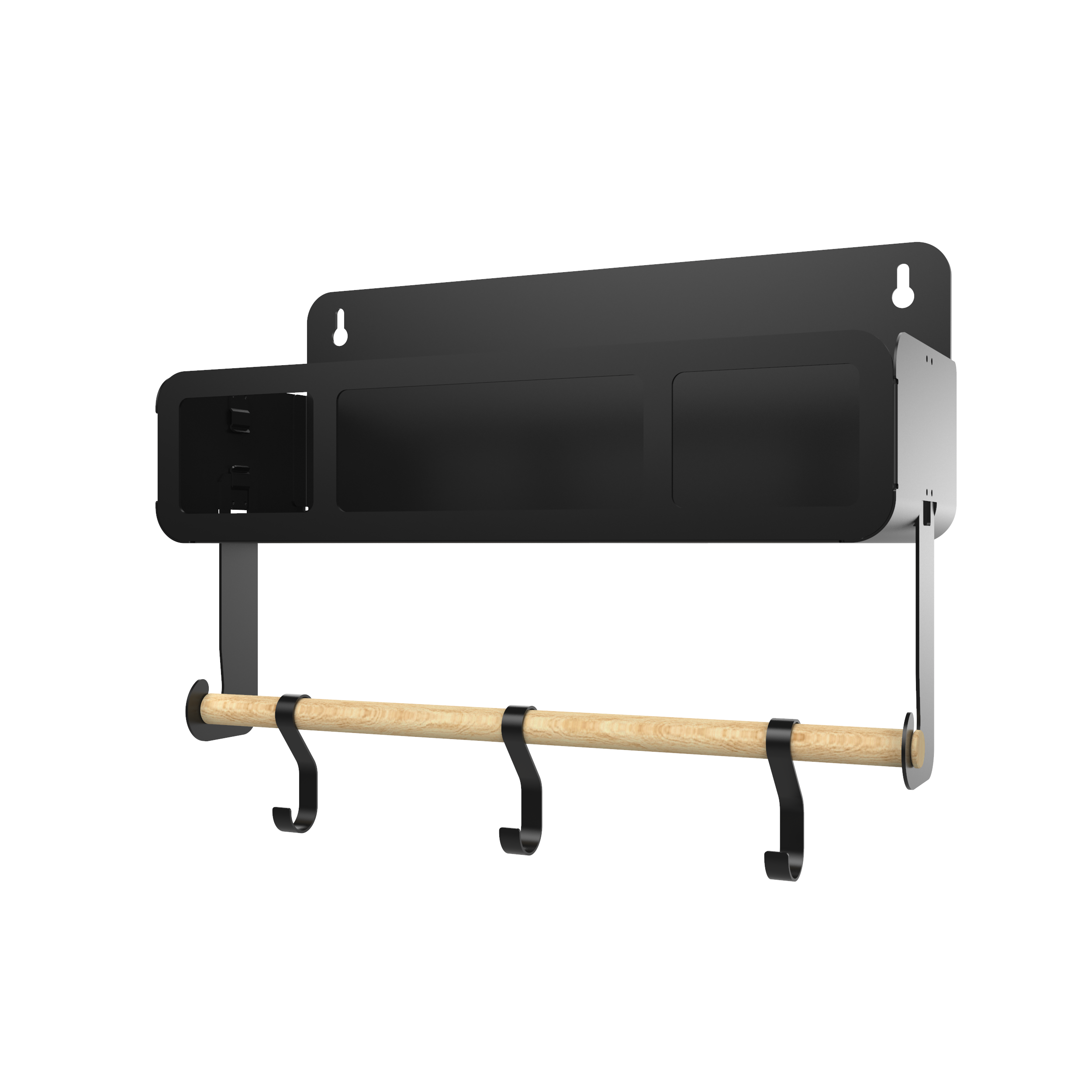 Black Hanging / Magnetic Rack System-Shelf W/Brackets
