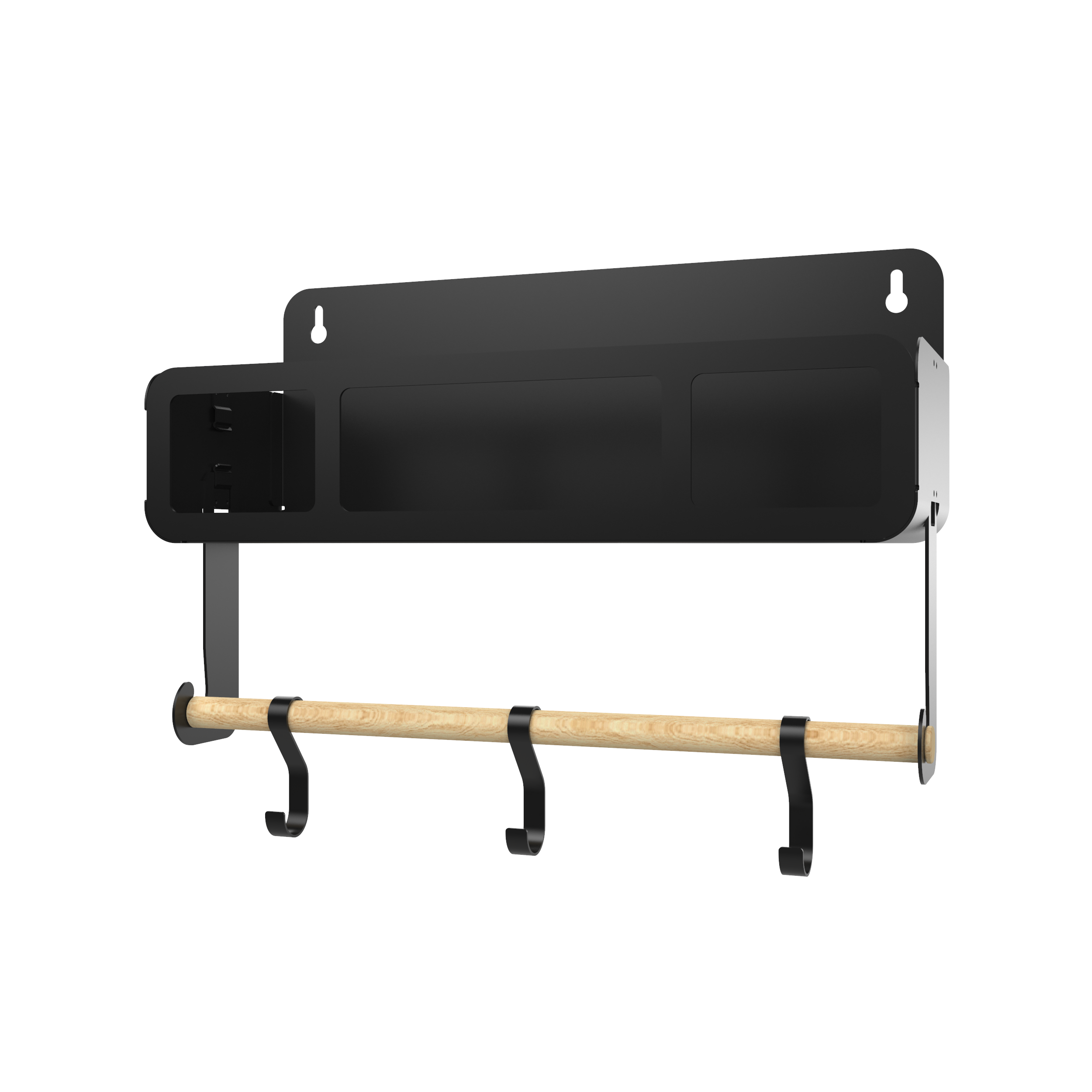 Black Hanging / Magnetic Rack System-Shelf W/Brackets