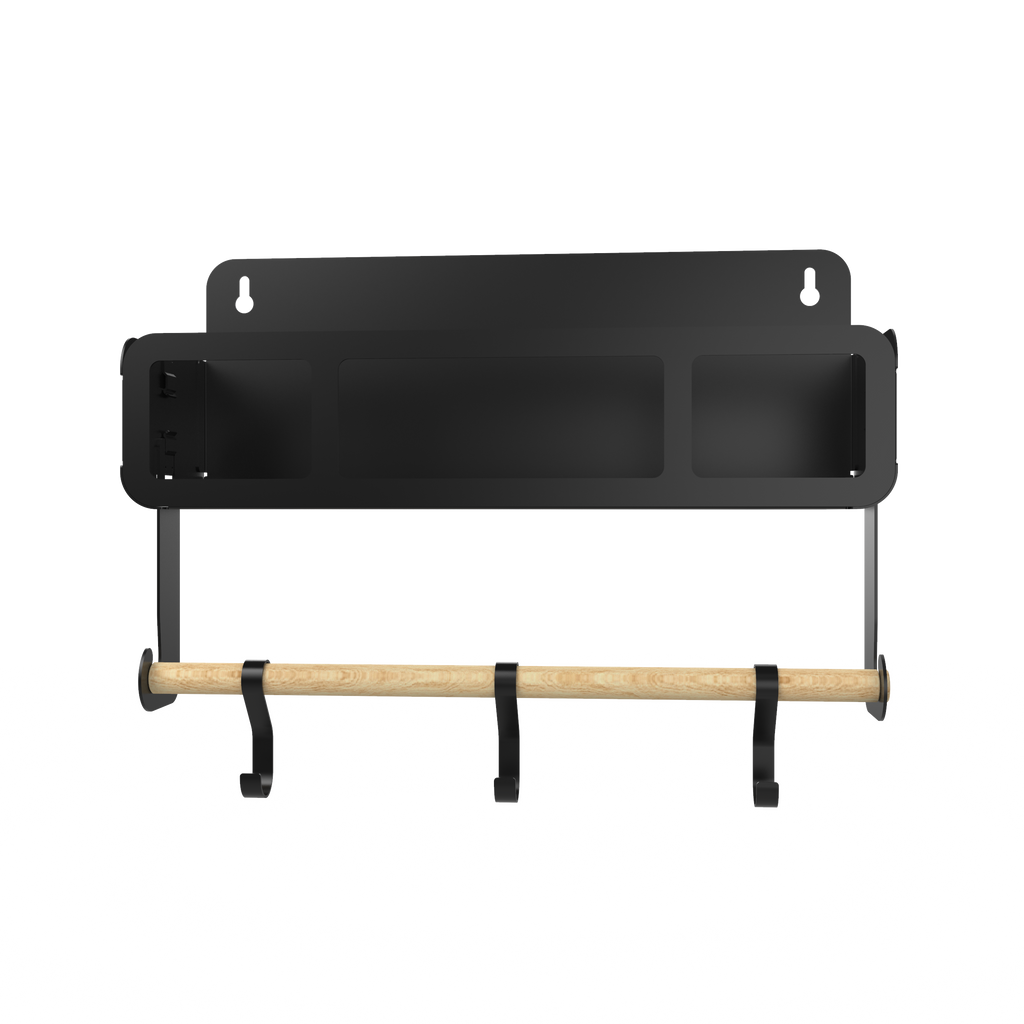 Black Hanging / Magnetic Rack System-Shelf W/Brackets