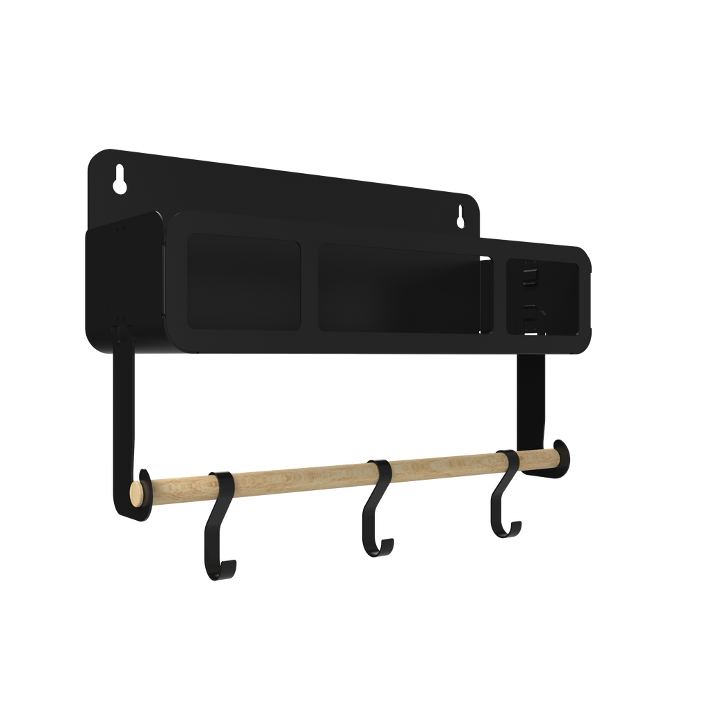 Black Hanging / Magnetic Rack System-Shelf W/Brackets