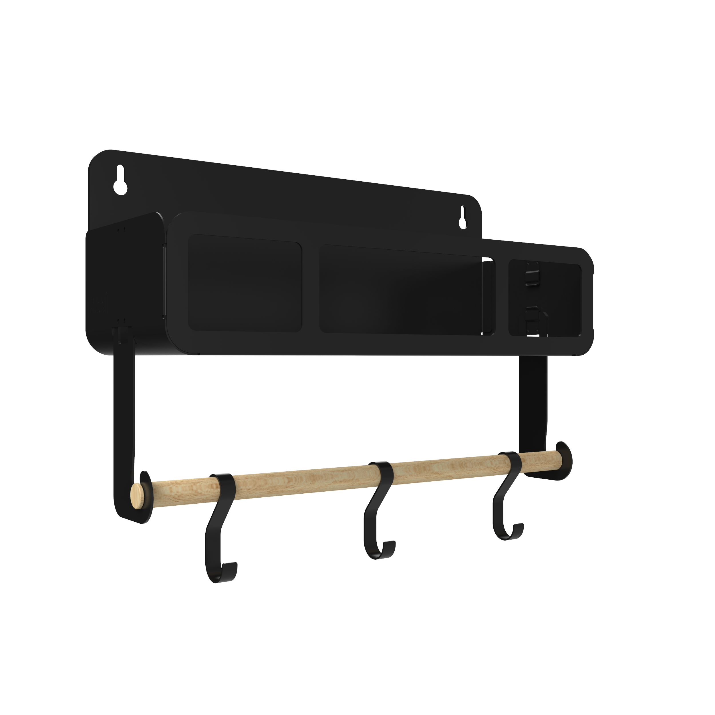Black Hanging / Magnetic Rack System-Shelf W/Brackets