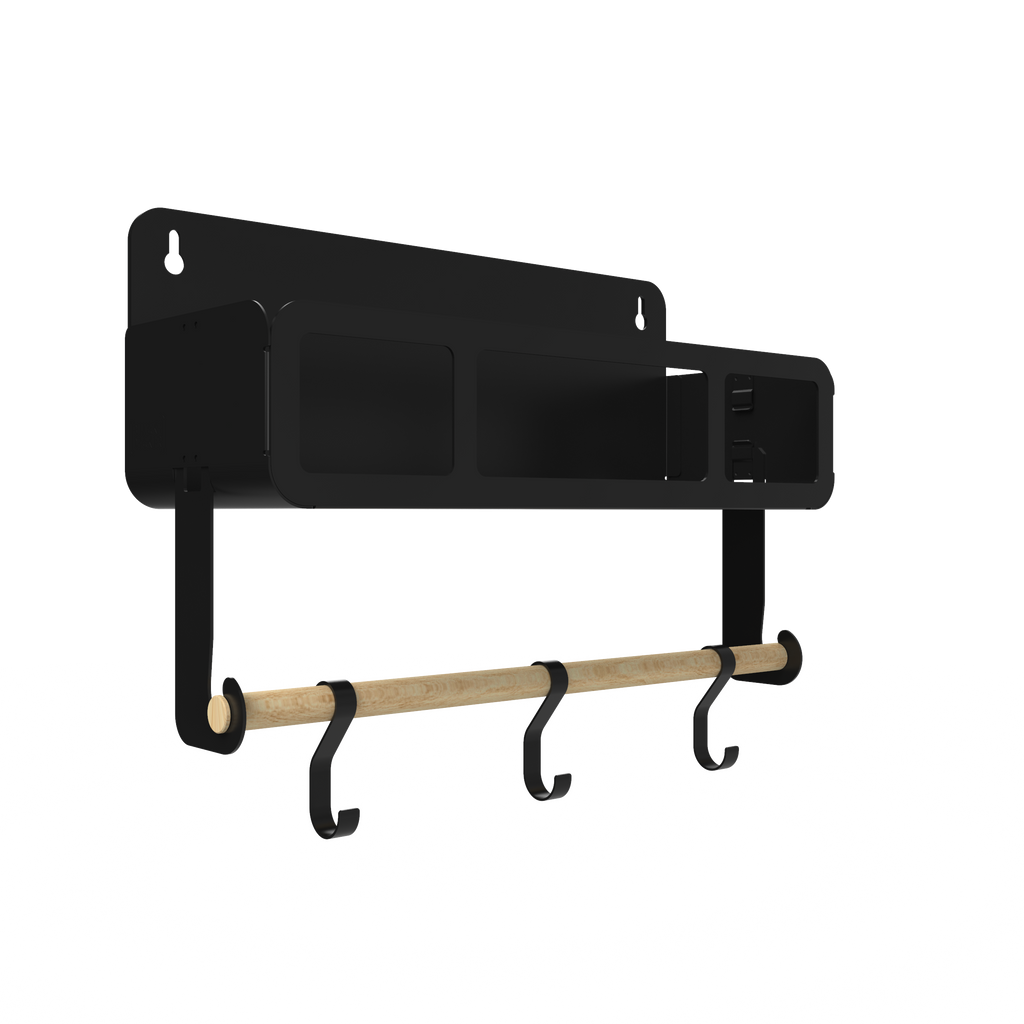 Black Hanging / Magnetic Rack System-Shelf W/Brackets