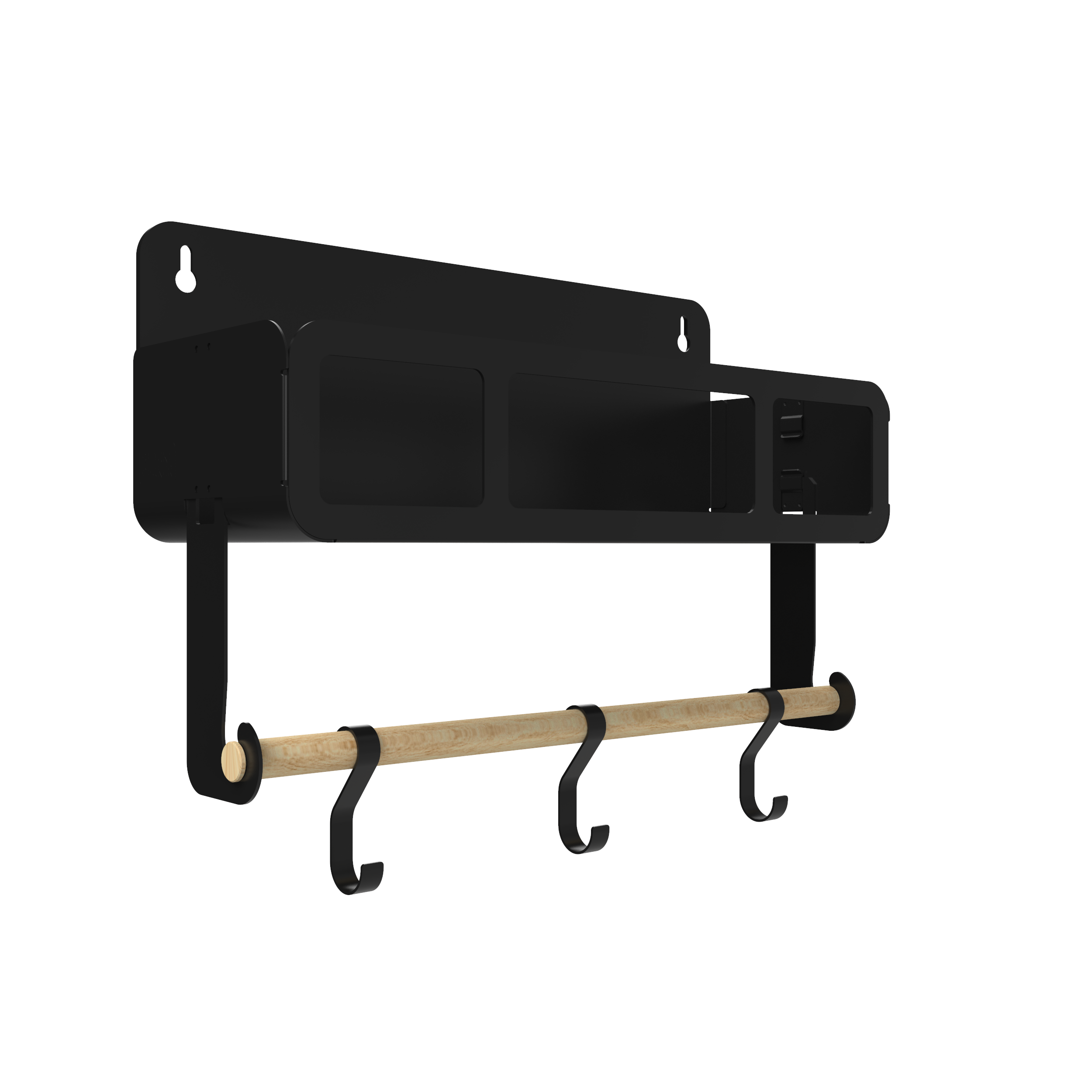 Black Hanging / Magnetic Rack System-Shelf W/Brackets